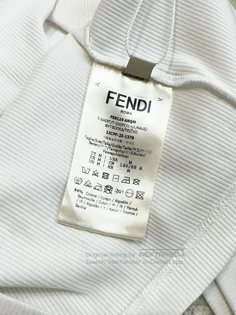 Fendi Fendi White short sleeve small logo knit top Size M / US 6-8 / IT 42-44 - 9 Thumbnail