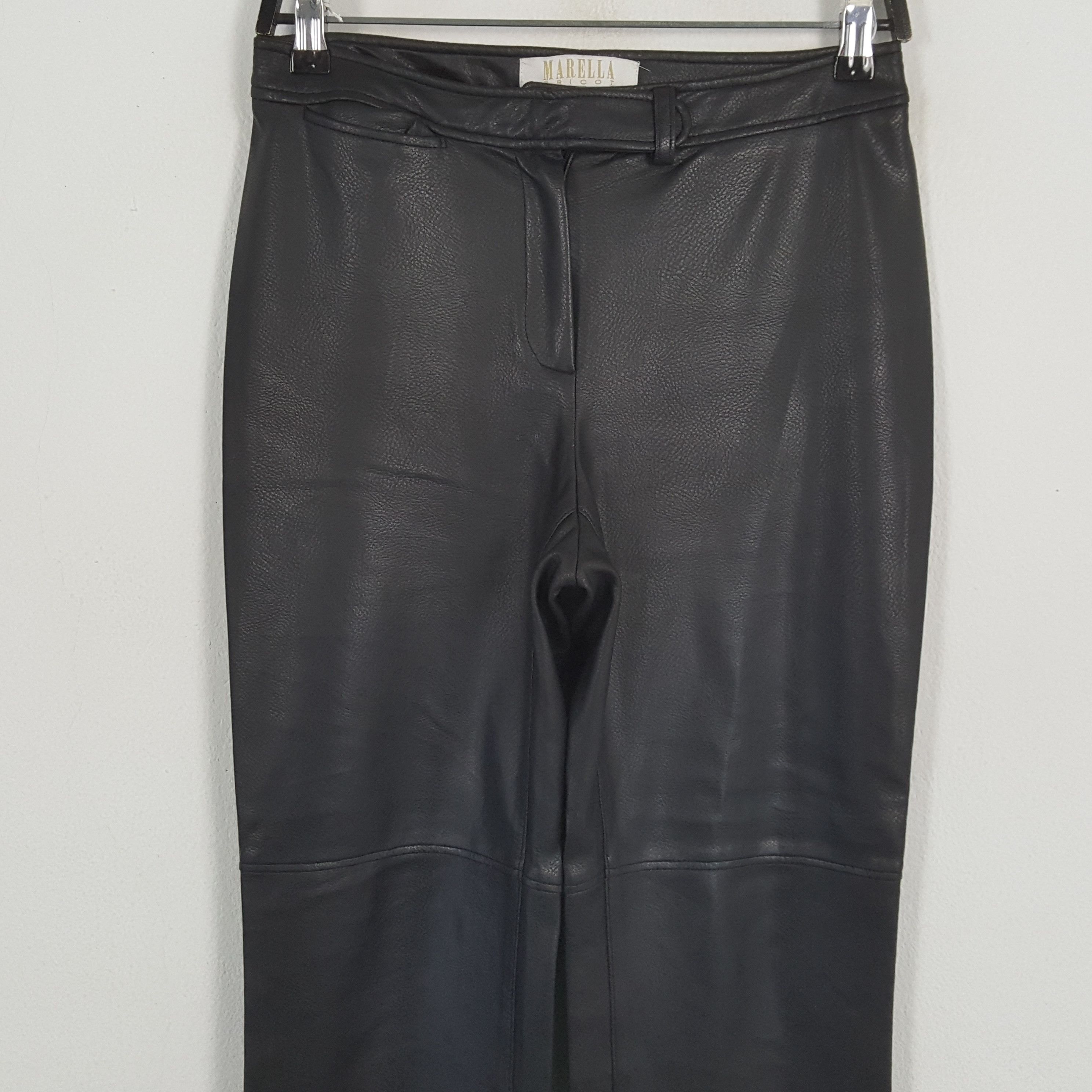 Marella × Vintage MARELLA TRICOT Italian Fashion Style Leather Pants Size 28" / US 6 / IT 42 - 2 Thumbnail