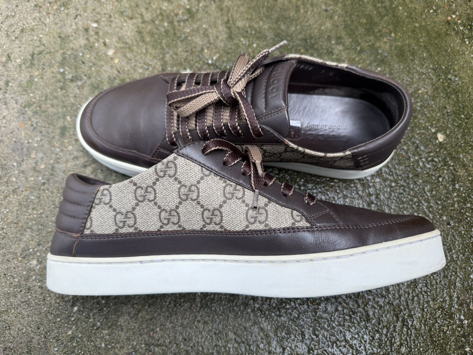 Gucci ✨Gucci✨(411858) GG Coated Canvas/Leather Men's Sneakers Size US 8 / EU 41 - 4 Thumbnail
