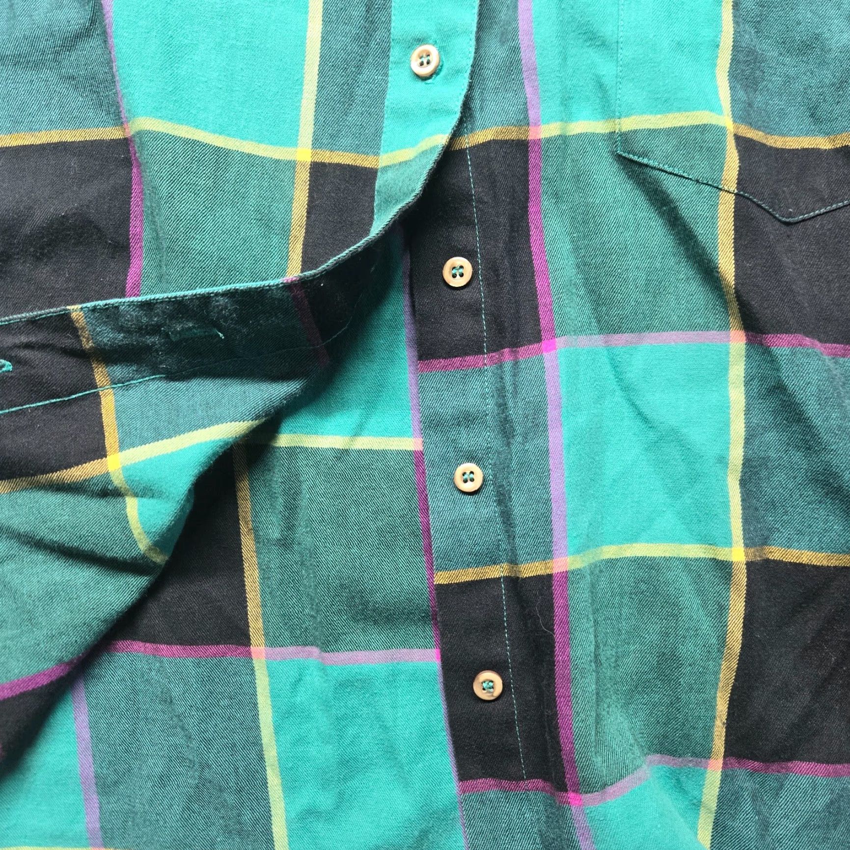 Express VINTAGE Air Express Shirt Adult Women L Green Plaid Button Down Oversized Shirt Size L / US 10 / IT 46 - 2 Thumbnail