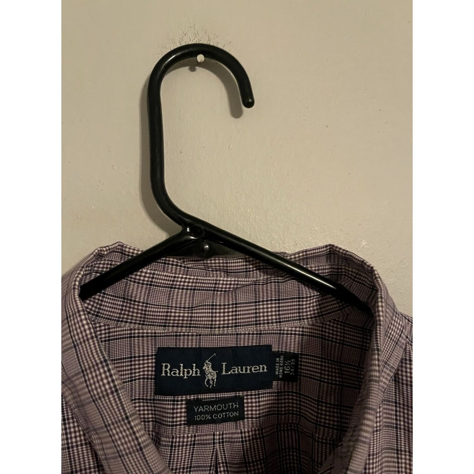 Polo Ralph Lauren Polo Ralph Lauren Button-Up Dress Shirt Men's 16.5 34/35 Blue Check Knit Cotton Long Sleeve Button-Down Casual Shirt Mens Size 46R - 2 Thumbnail