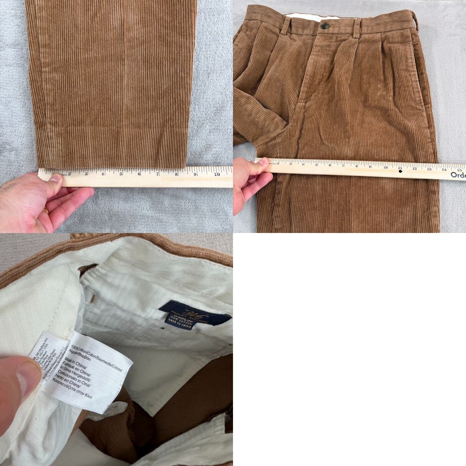 Brooks Brothers VINTAGE Brooks Brothers Pleated Dress Pants Corduroy 35x29 Brown Old Money Luxury Baggy Size US 35 - 8 Thumbnail
