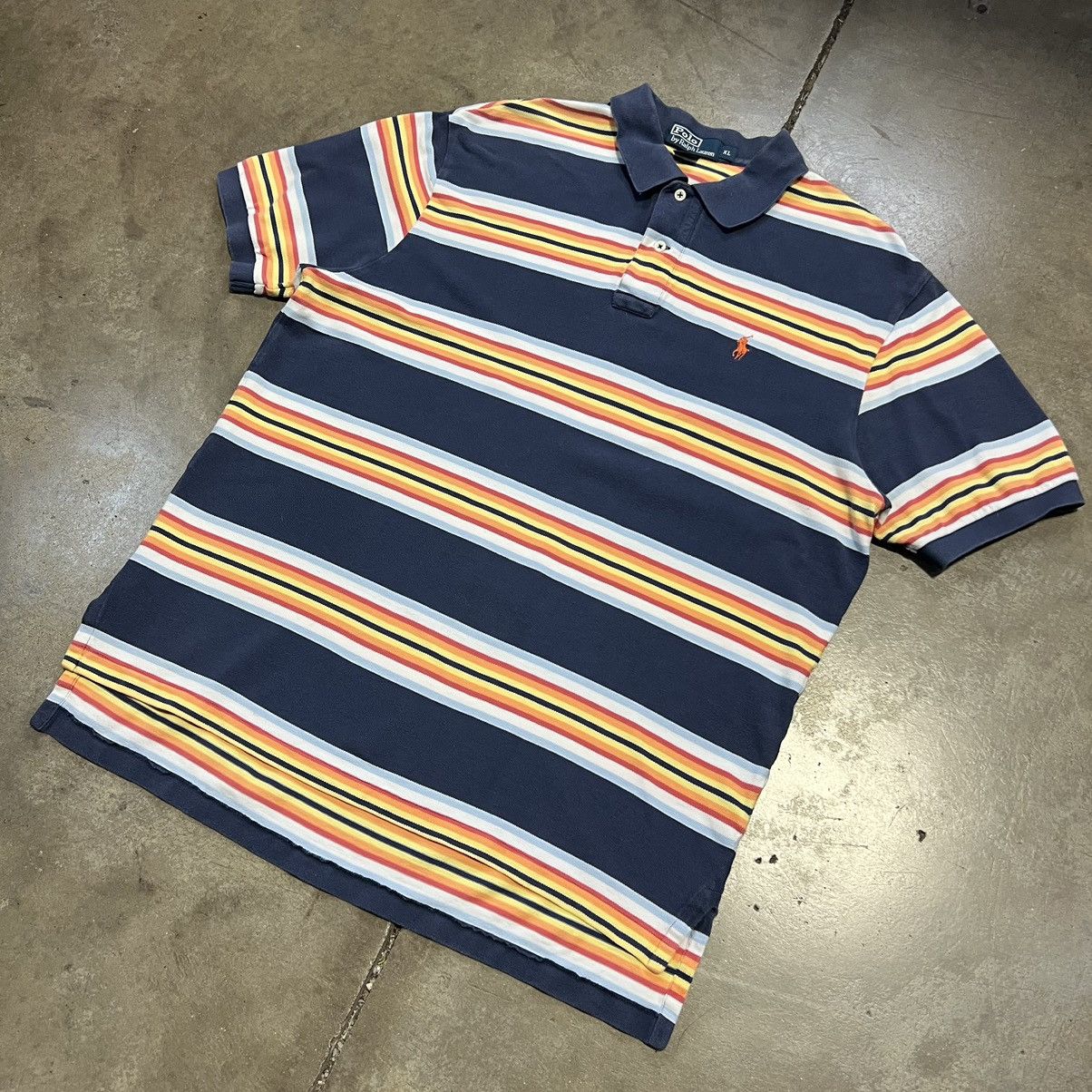 Polo Ralph Lauren × Vintage Vintage Y2K Polo Ralph Lauren Striped Polo Collared Shirt Size US XL / EU 56 / 4 - 2 Thumbnail
