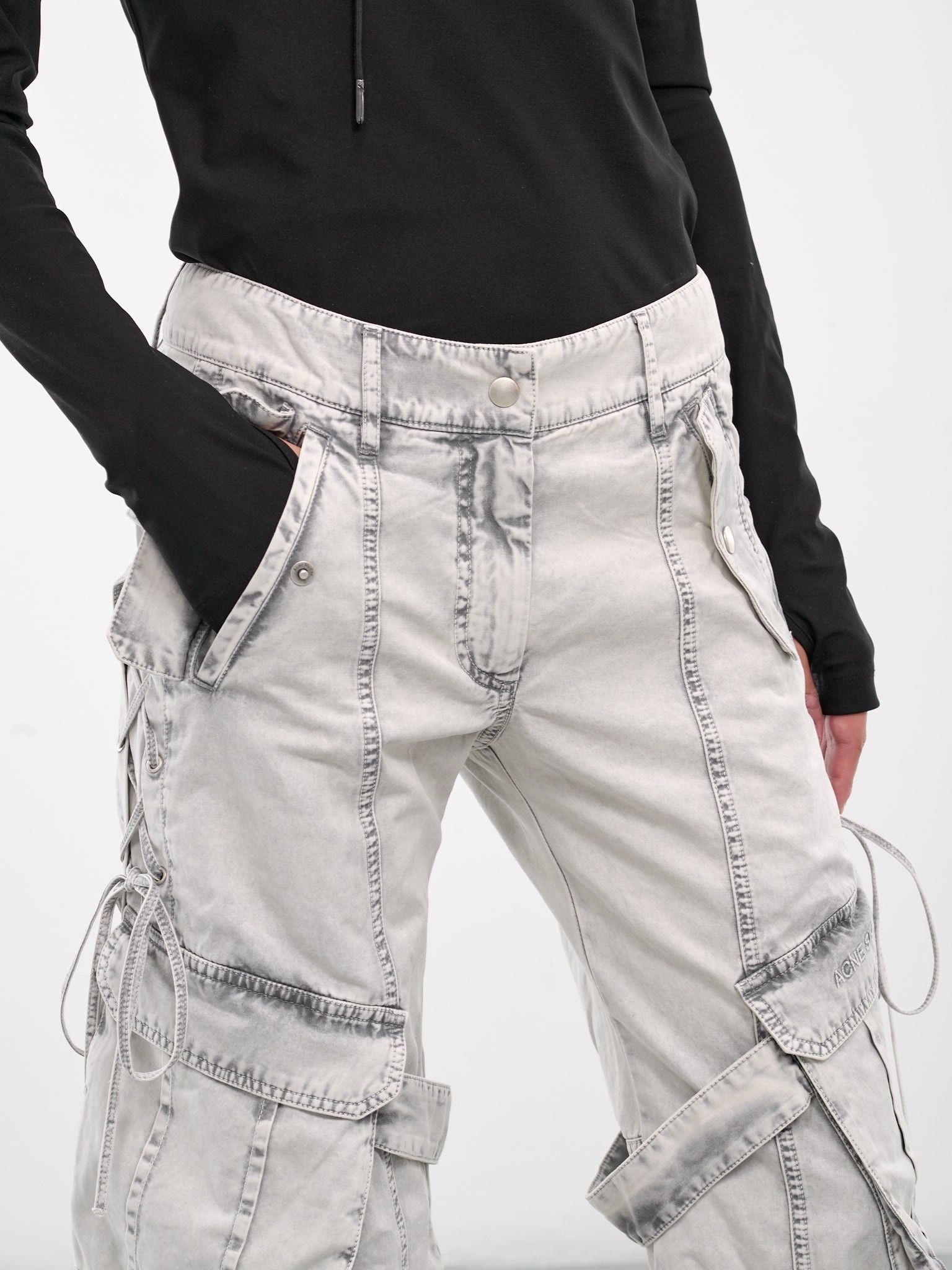 Acne Studios o1y0725 Cargo Denim Pant in Light Gray Size 28" / US 6 / IT 42 - 2 Thumbnail