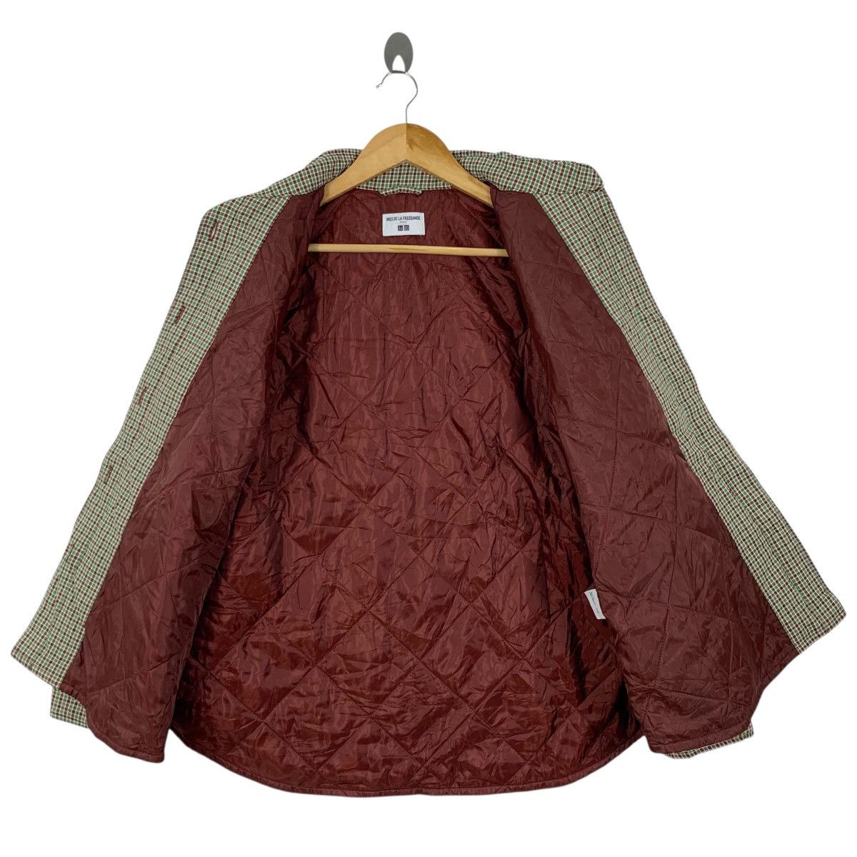 INES De La FRESSANGE x UNIQLO Check Buttons Padded Jacket
