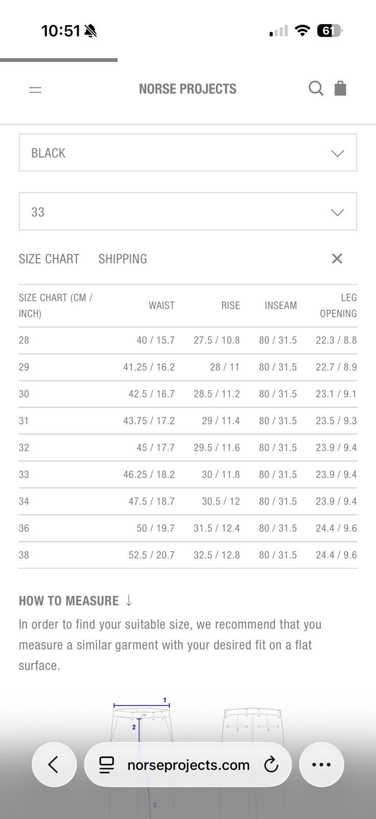 Norse Projects 5 pocket Heavy Twill Size US 33 - 6 Thumbnail