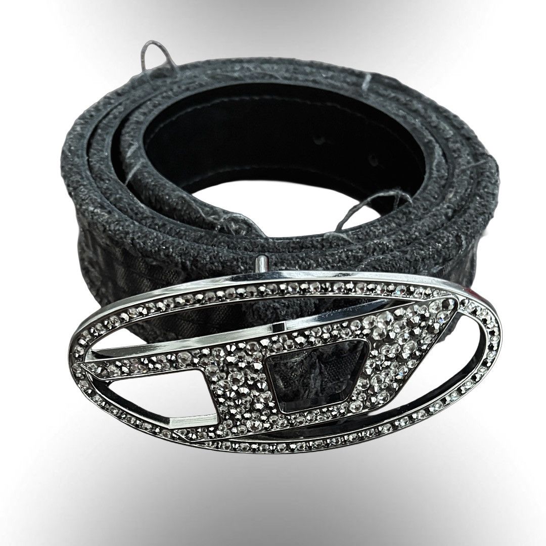 Diesel Diesel B-1dr Strass Distressed Belt Size ONE SIZE - 3 Thumbnail