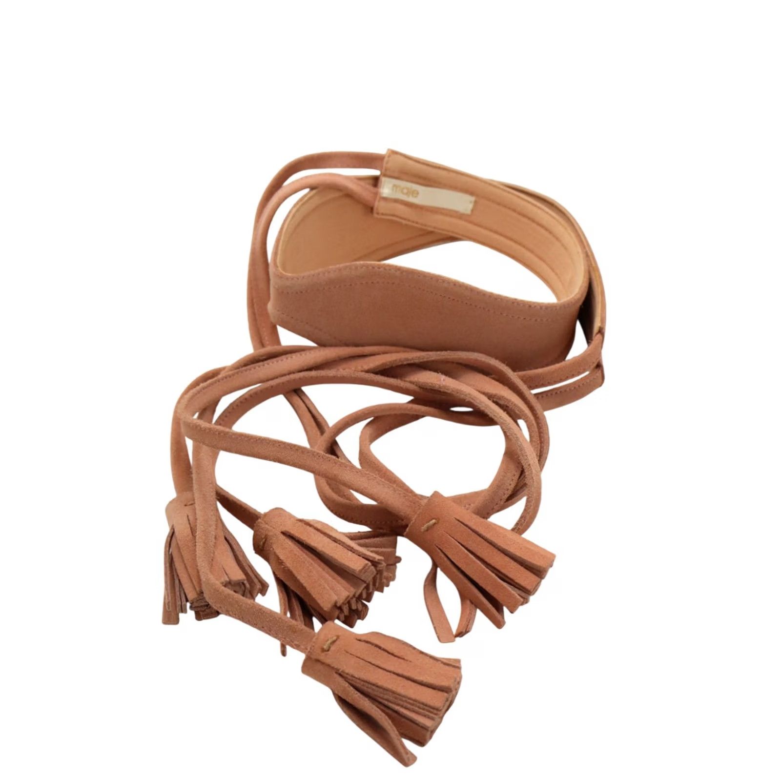 Maje MAJE Belt ONE SIZE Pink Suede Leather Fringe Details Women's Size ONE SIZE - 2 Thumbnail