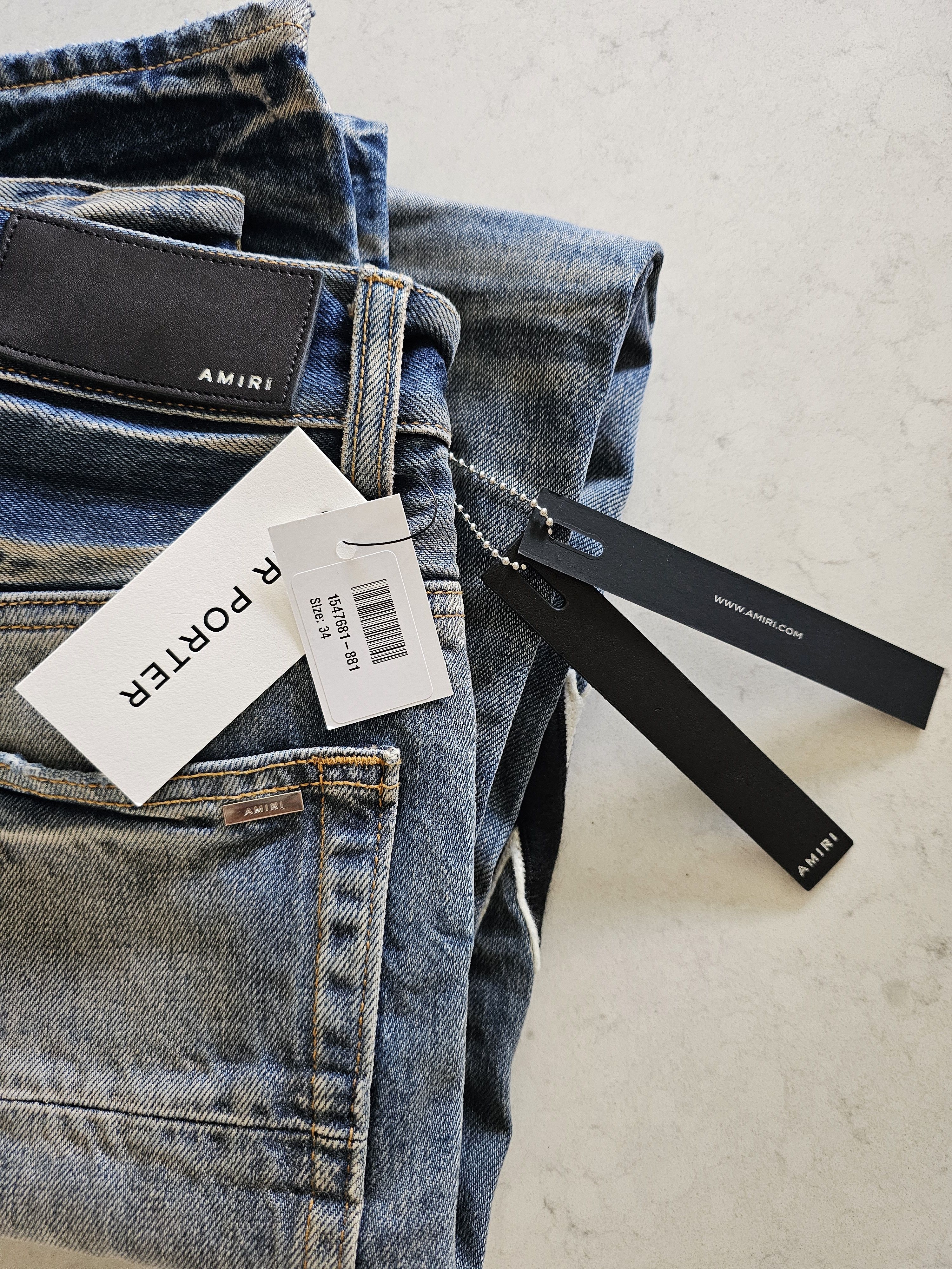 Amiri Amiri Patchwork “Champions 23” Jeans Blue Sz 34 BNWT Size US 34 / EU 50 - 5 Thumbnail