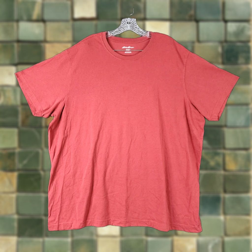 Eddie Bauer VINTAGE? Eddie Bauer Mens Red Short Sleeve Tee 3XL Cotton Blend Shirt Adults 3XL Red Mens Size US 39 - 1 Thumbnail