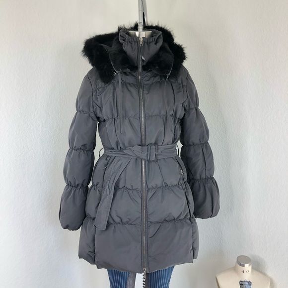 Prada PRADA Down Puffer Belted Coat Raccoon Fur Hood Jacket Size M / US 6-8 / IT 42-44 - 1 Thumbnail