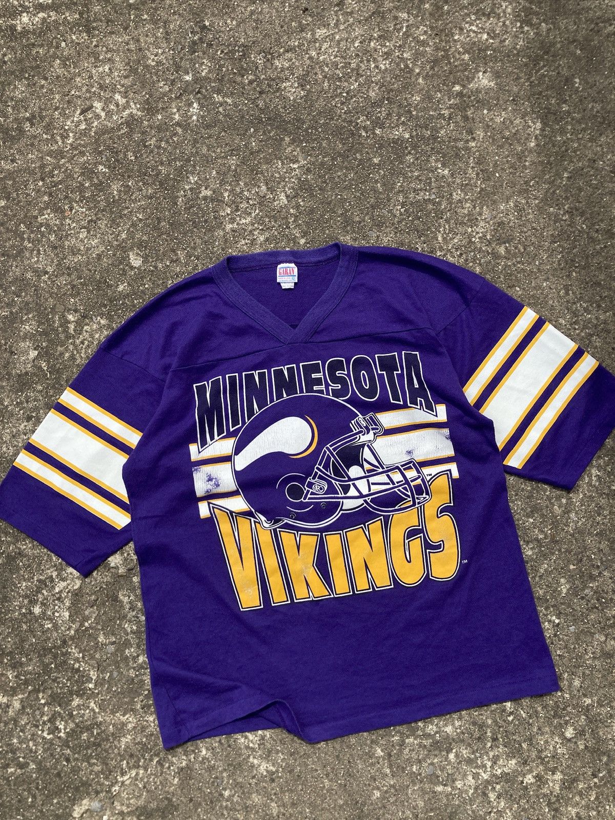 NFL × Vintage 90s Minnesota Vikings single stitch tee Size US L / EU 52-54 / 3 - 1 Thumbnail