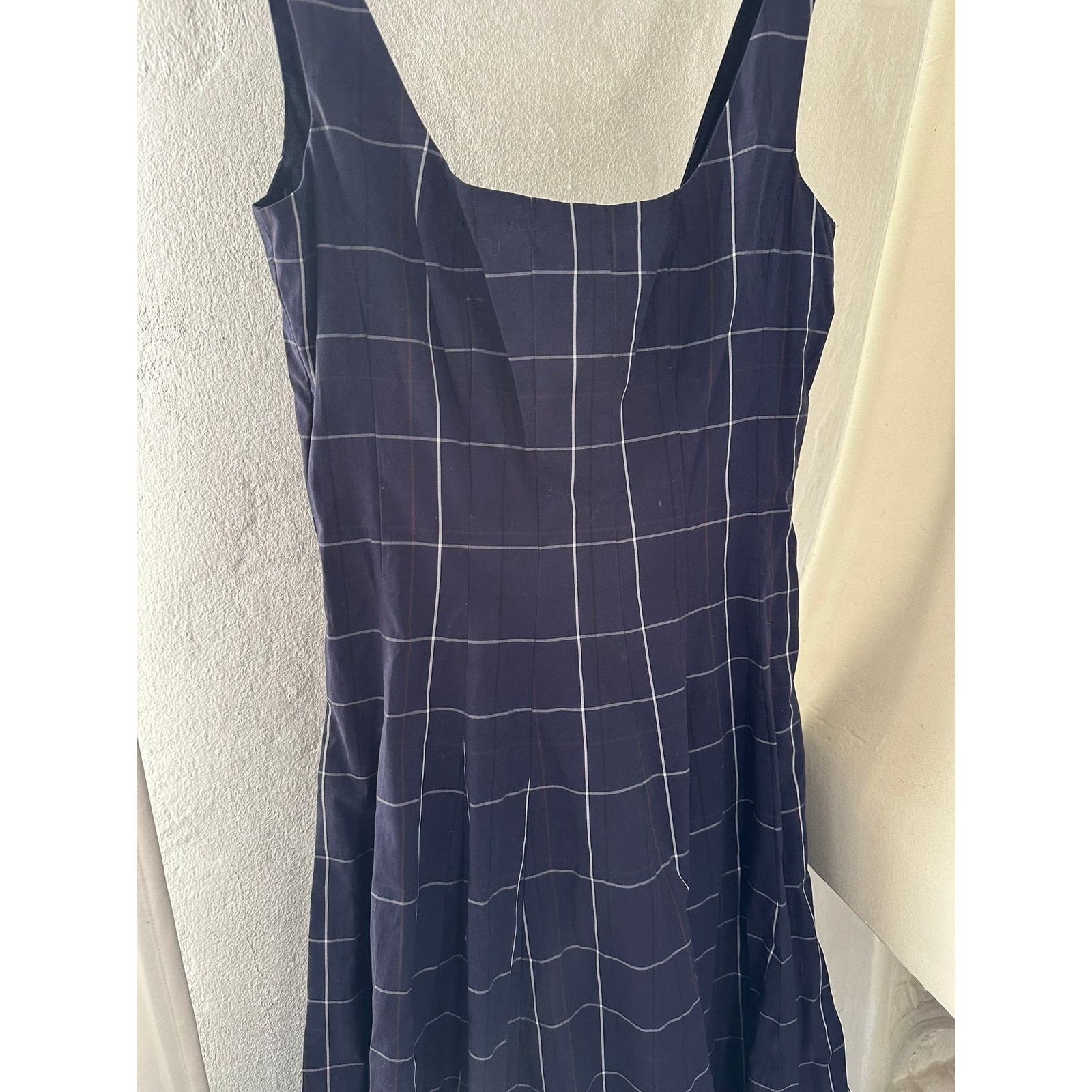 Staud STAUD Wells Dress Navy Plaid 2 Size XS / US 0-2 / IT 36-38 - 2 Thumbnail