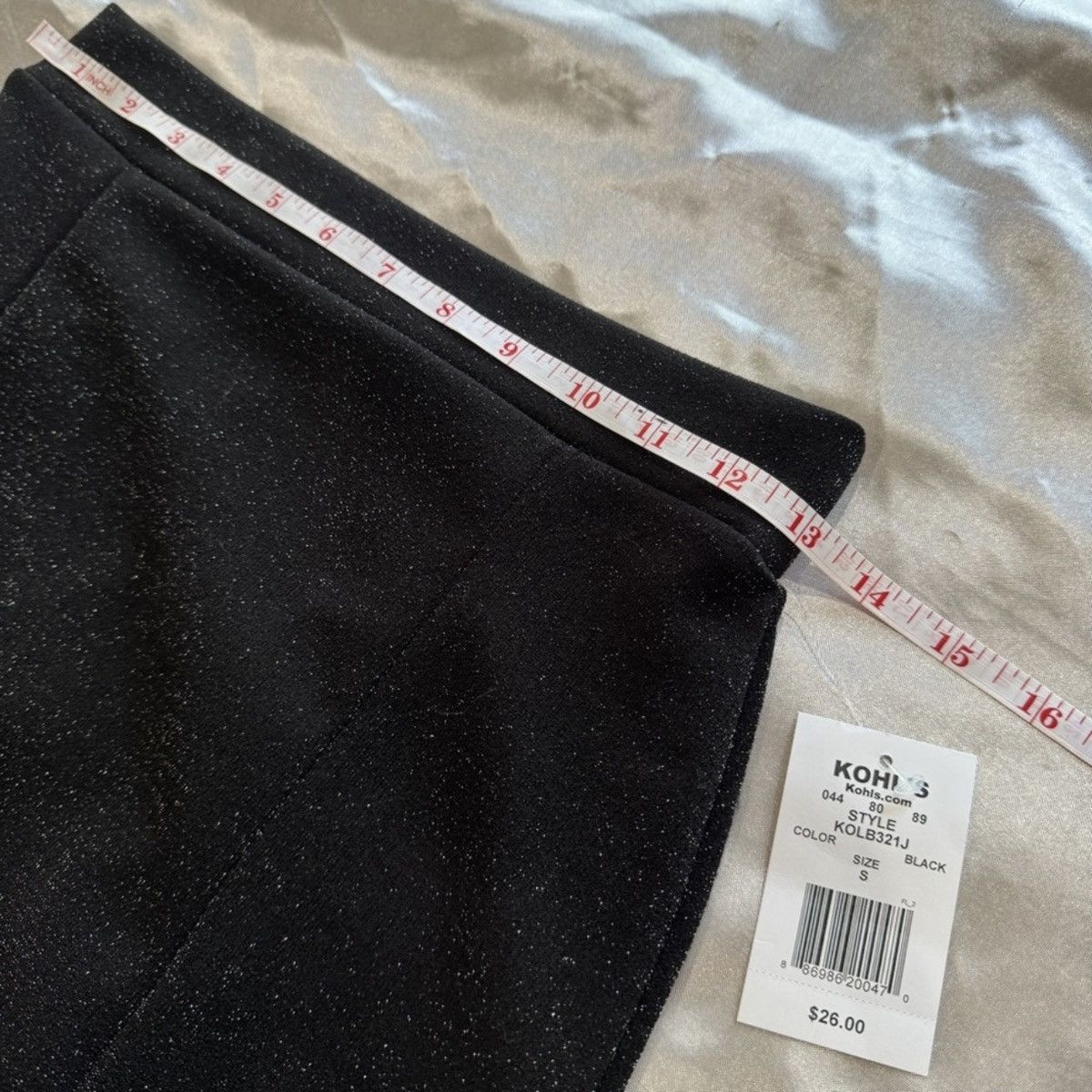 Kohl's Silver Sparkly Black Mini Skirt Size 27" / US 4 / IT 40 - 2 Thumbnail