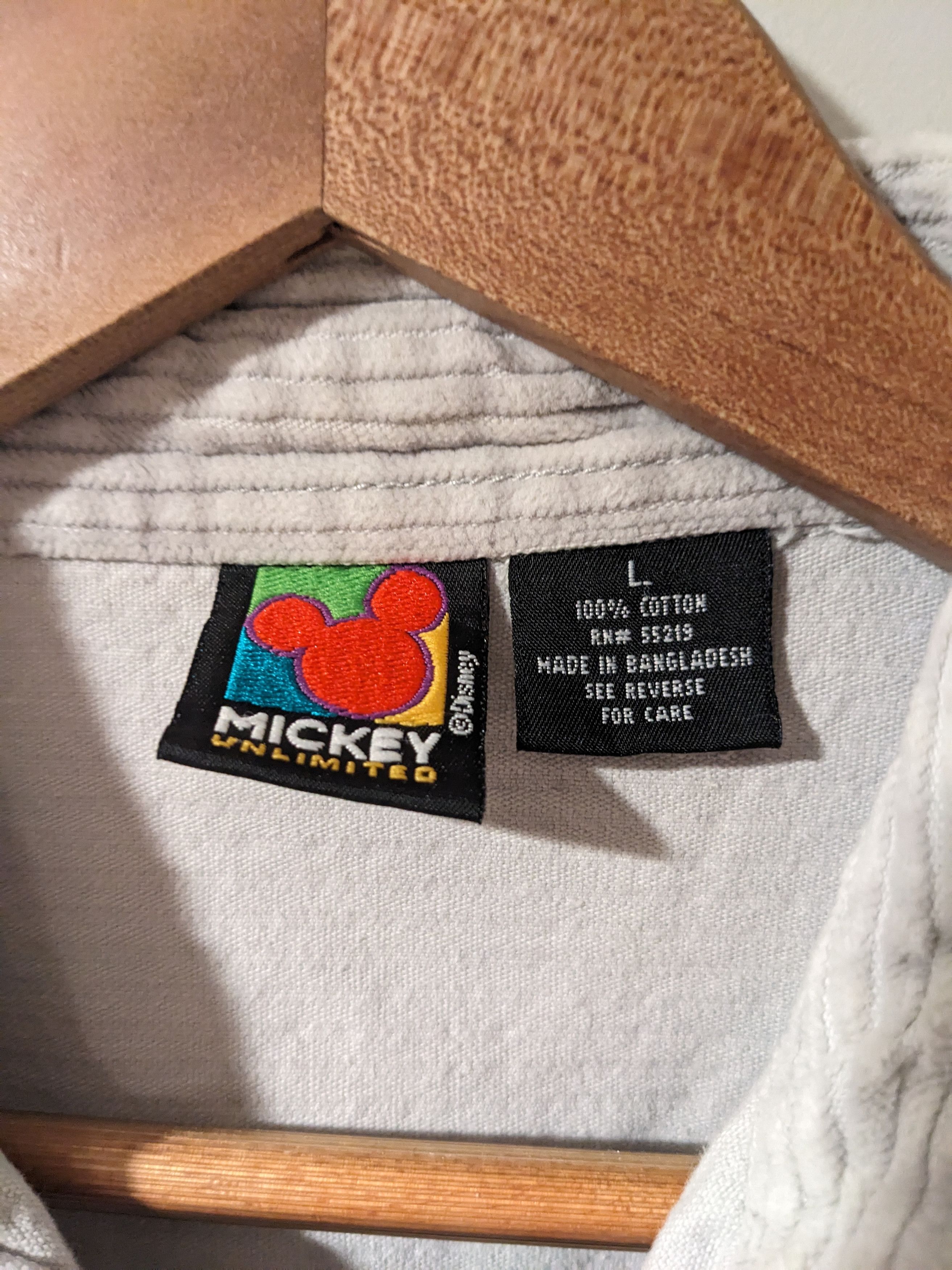 Disney × Vintage Vintage 90s Mickey Mouse Inc Disney Mirror Corduroy Shirt Size US L / EU 52-54 / 3 - 3 Thumbnail