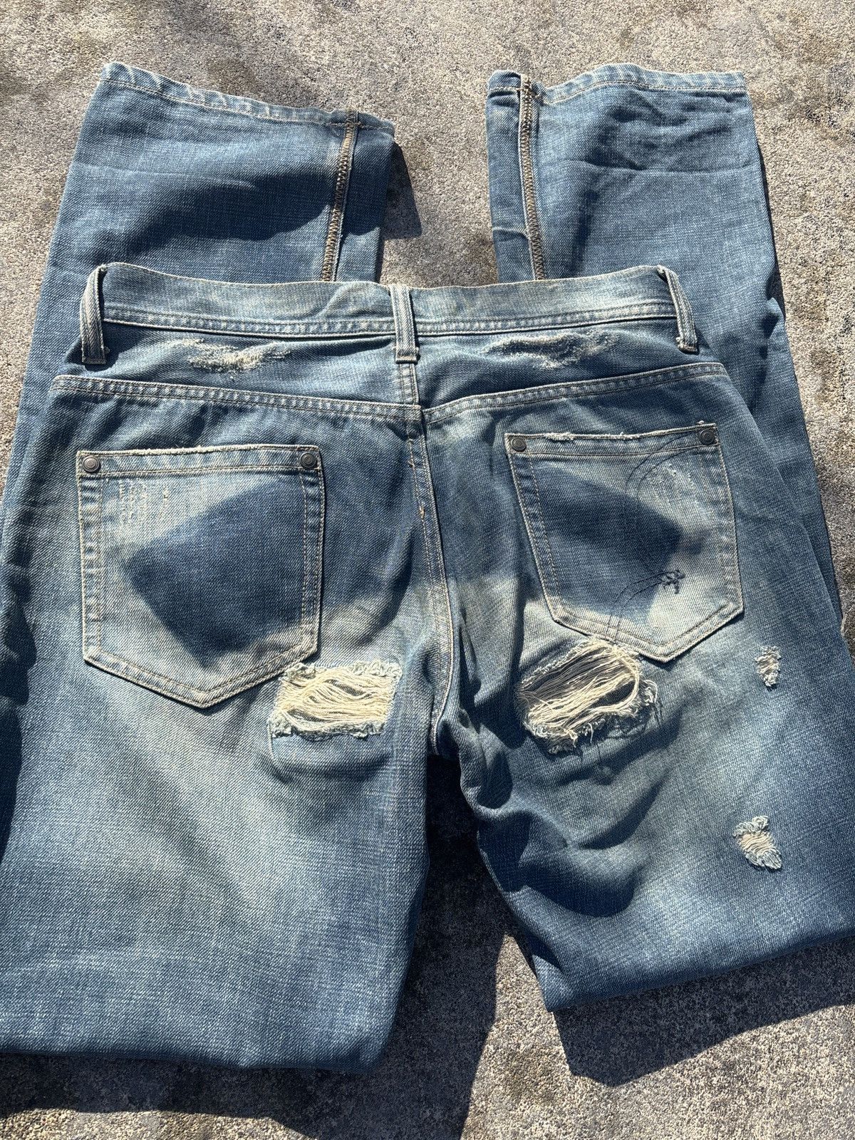 Japanese Brand Distressed Patchwork Exhibitionist Denim 32x32 Size US 32 / EU 48 - 5 Thumbnail