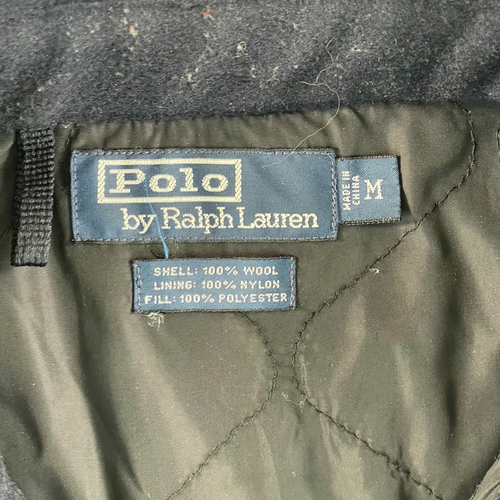 Polo Ralph Lauren VINTAGE Polo Ralph Lauren Jacket Men M Navy 100% Wool Snap Up Quilt Lined Designer Shirt/Coat Size US M / EU 48-50 / 2 - 2 Thumbnail