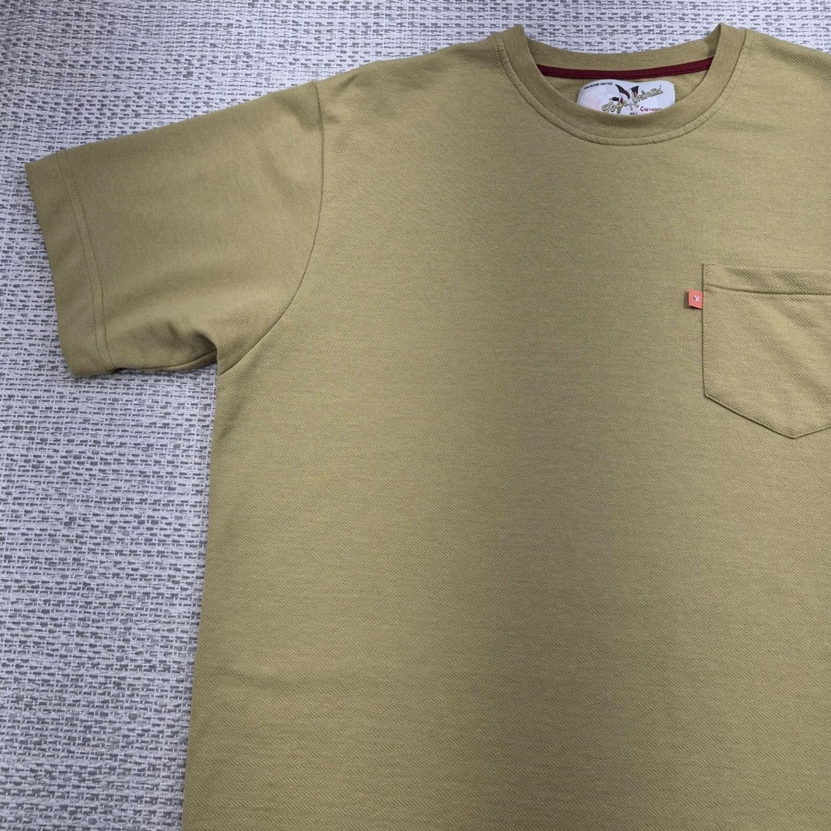 Vintage Togs Unlimited Chevignon Shirt Mens Large Green Recycled Pocket Tee Herringbone Shirt Tee Mens L Green 90s Classics Size US L / EU 52-54 / 3 - 3 Thumbnail