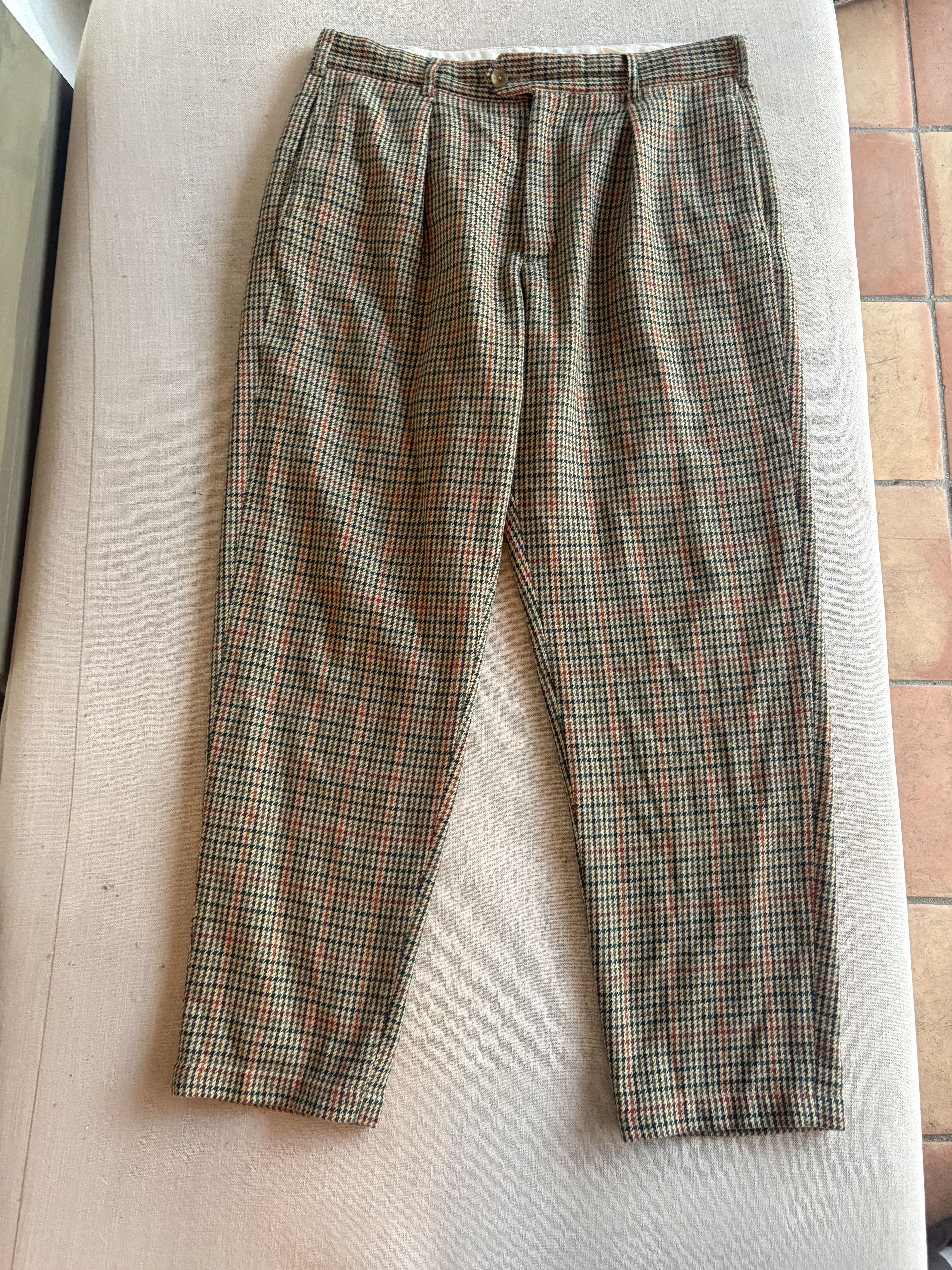 Engineered Garments CARLYLE PANT - KHAKI ACRYLIC WOOL GUNCLUB CHECK Size US 36 / EU 52 - 3 Thumbnail