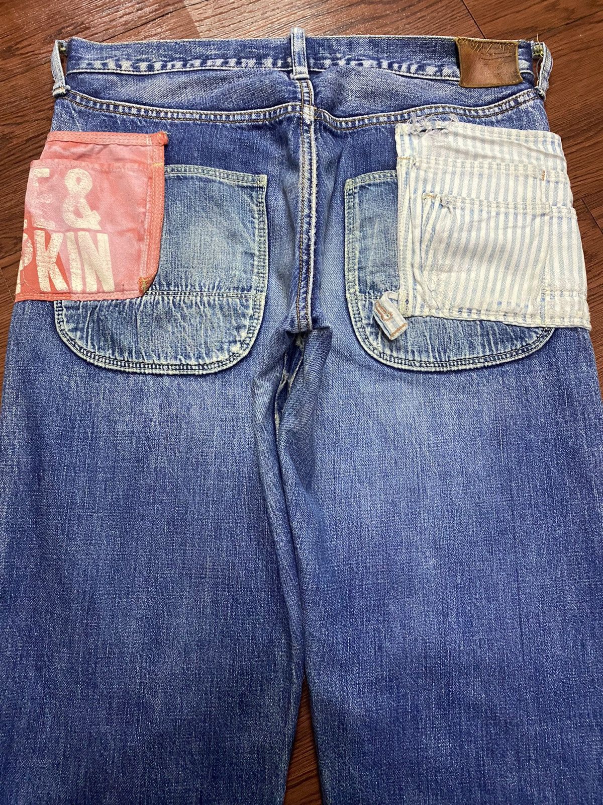 Vintage Vtg Japanese Denim Dungaree Selvedge Faded Wash Loose Jeans Size US 31 - 4 Thumbnail