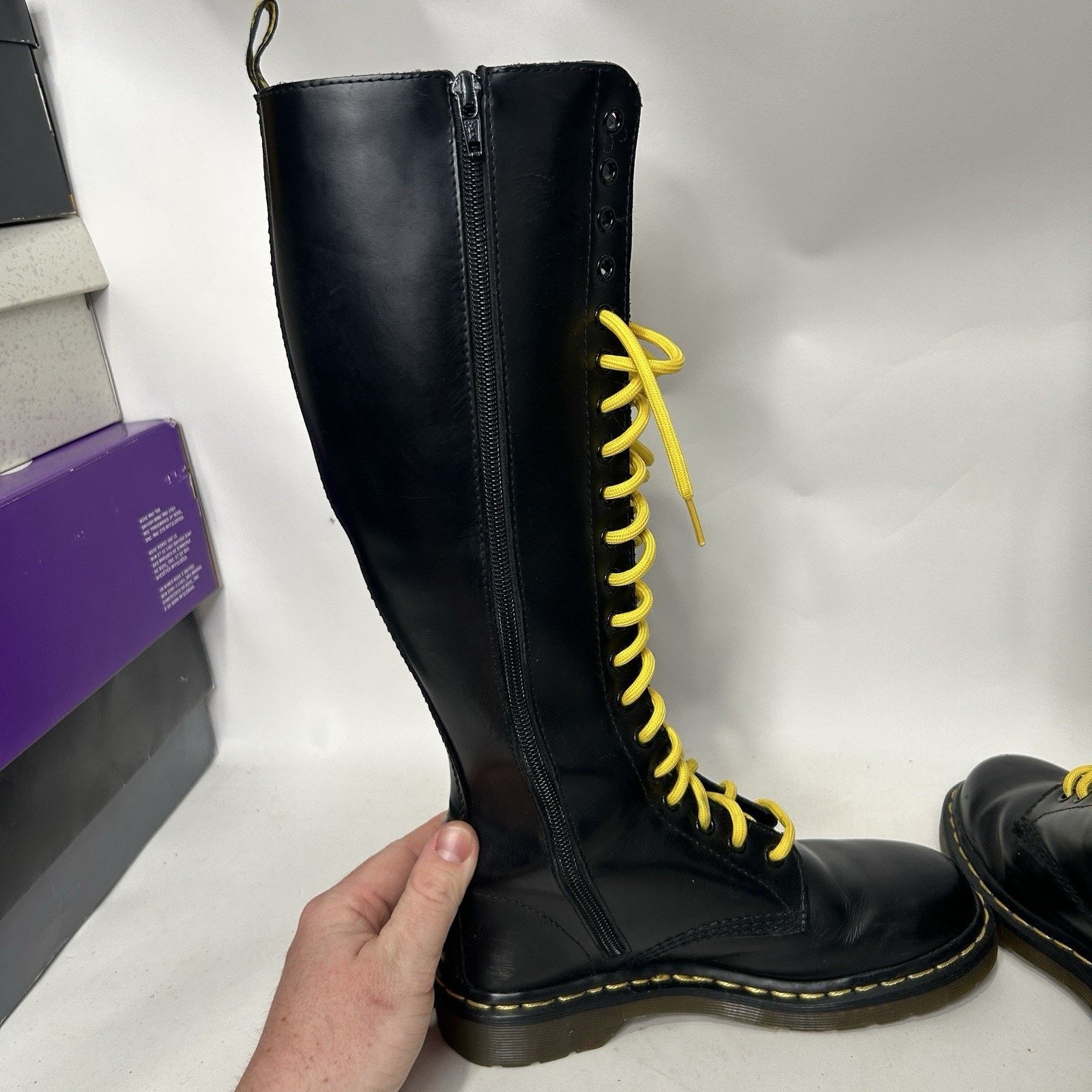 Dr. Martens Vintage Dr. Martens Jemma Leather Lace Up 20 Eye Boots Size US 6 / IT 36 - 8 Thumbnail