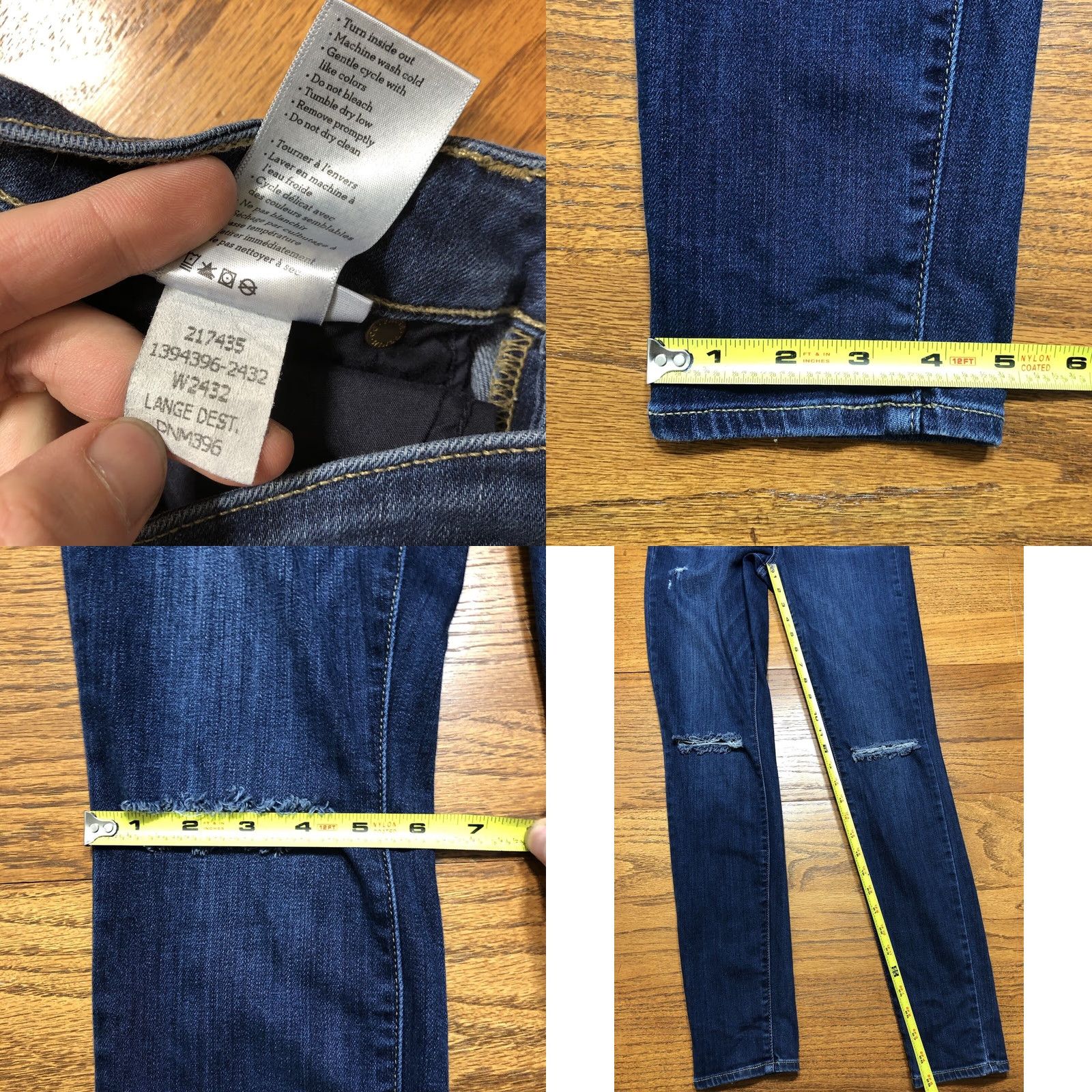 Paige VINTAGE Paige Jeans Verdugo Ultra Skinny Tag 28 X 29 Distressed Blue Denim Jeans Womens Slim 5-Pocket Bohemian USA City Size 28" / US 6 / IT 42 - 8 Thumbnail
