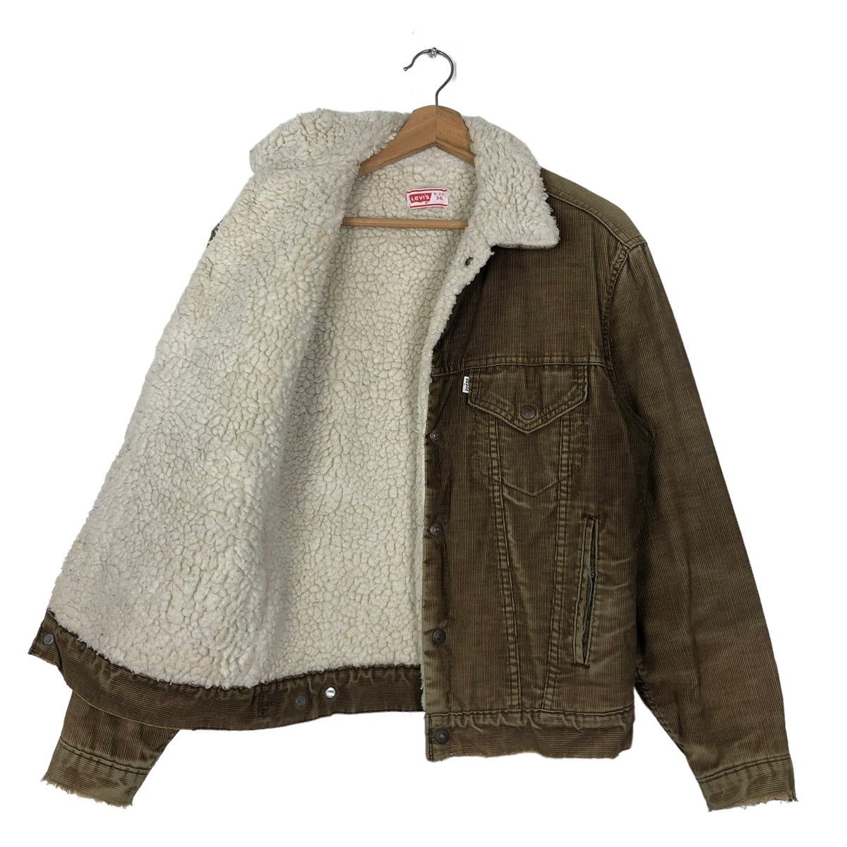 Levi's 🔥90’s VINTAGE LEVI’S TRUCKER SHERPA LINING CORDUROY Size US S / EU 44-46 / 1 - 9 Thumbnail