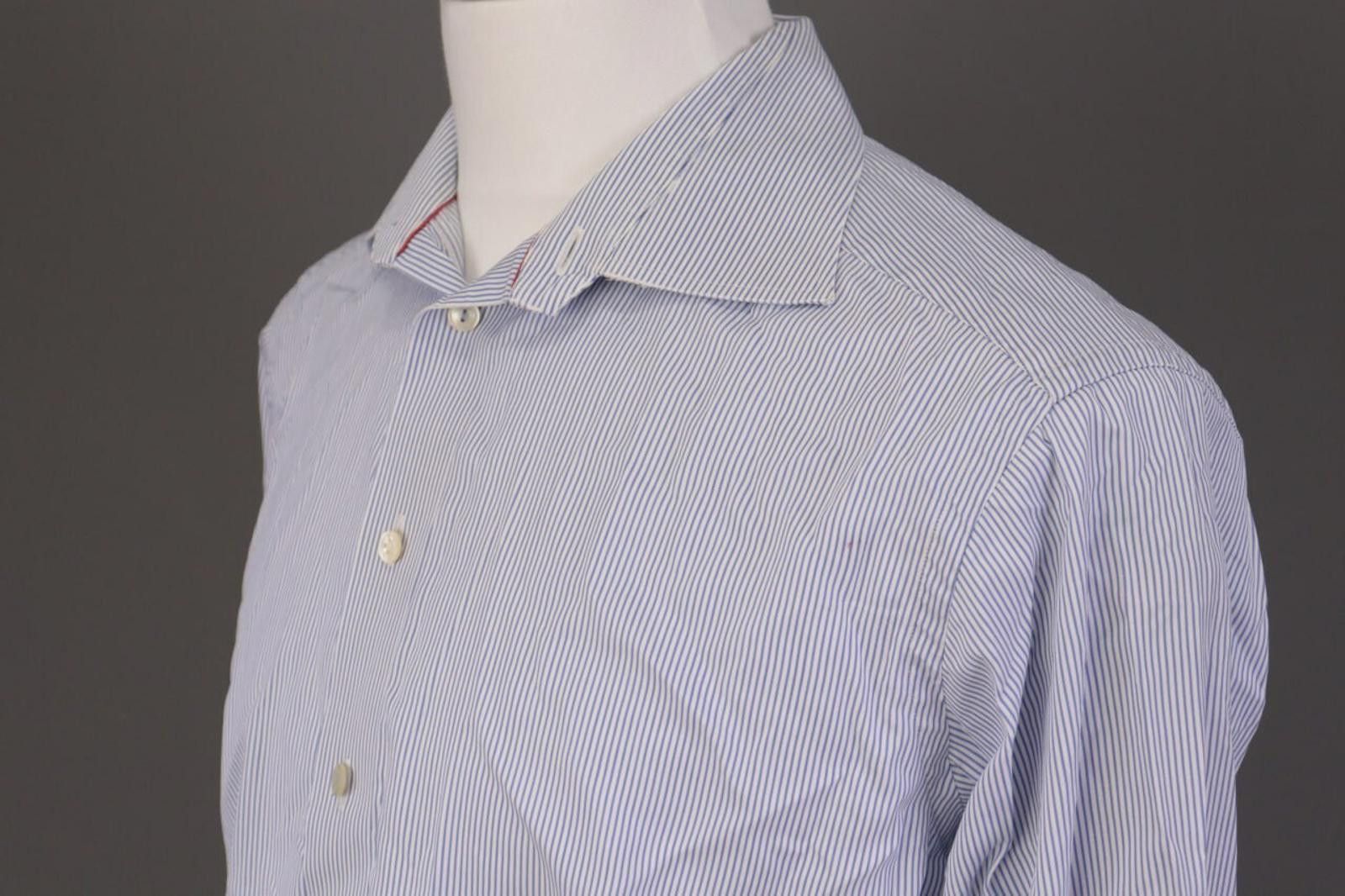 Eton Eton Contemporary Fit Blue Pinstripe Shirt Size 42 / 16 Size US M / EU 48-50 / 2 - 7 Thumbnail
