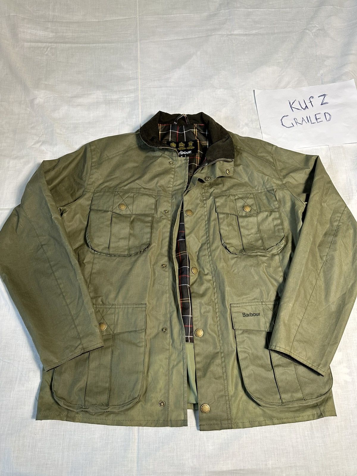 Barbour × Vintage Vintage Barbour Waxed Jacket Coat Made In London Size US M / EU 48-50 / 2 - 1 Thumbnail