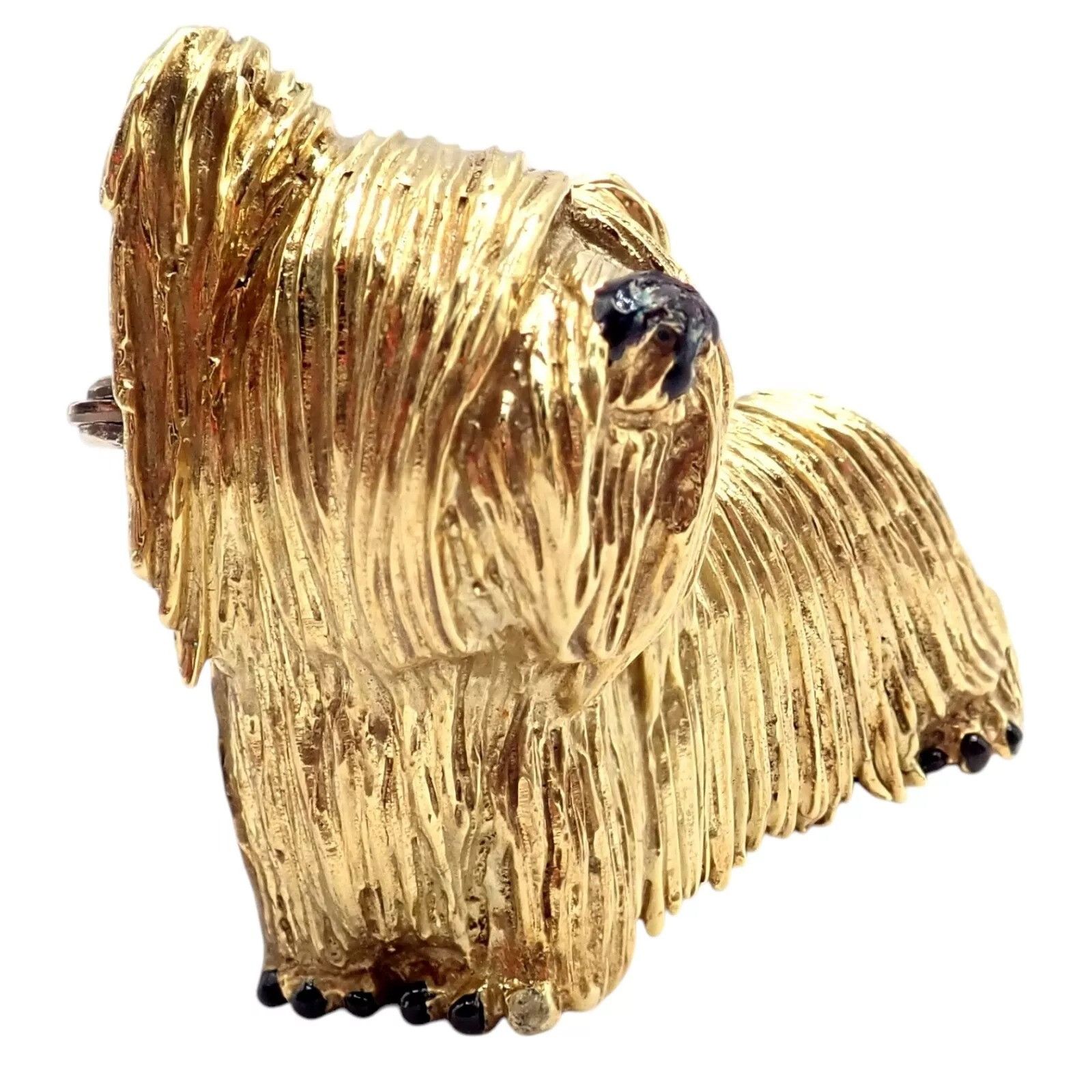Tiffany & Co. Tiffany & Co 18k Yellow Gold Enamel Dog Terrier Brooch Pin Size ONE SIZE - 3 Thumbnail