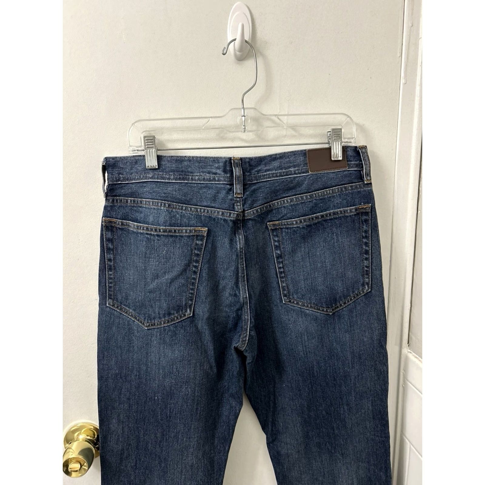 Denime J Crew The Sutton Jeans Mens 32x34 Dark Wash Blue Straight Leg Denim Pants Size US 32 / EU 48 - 7 Thumbnail