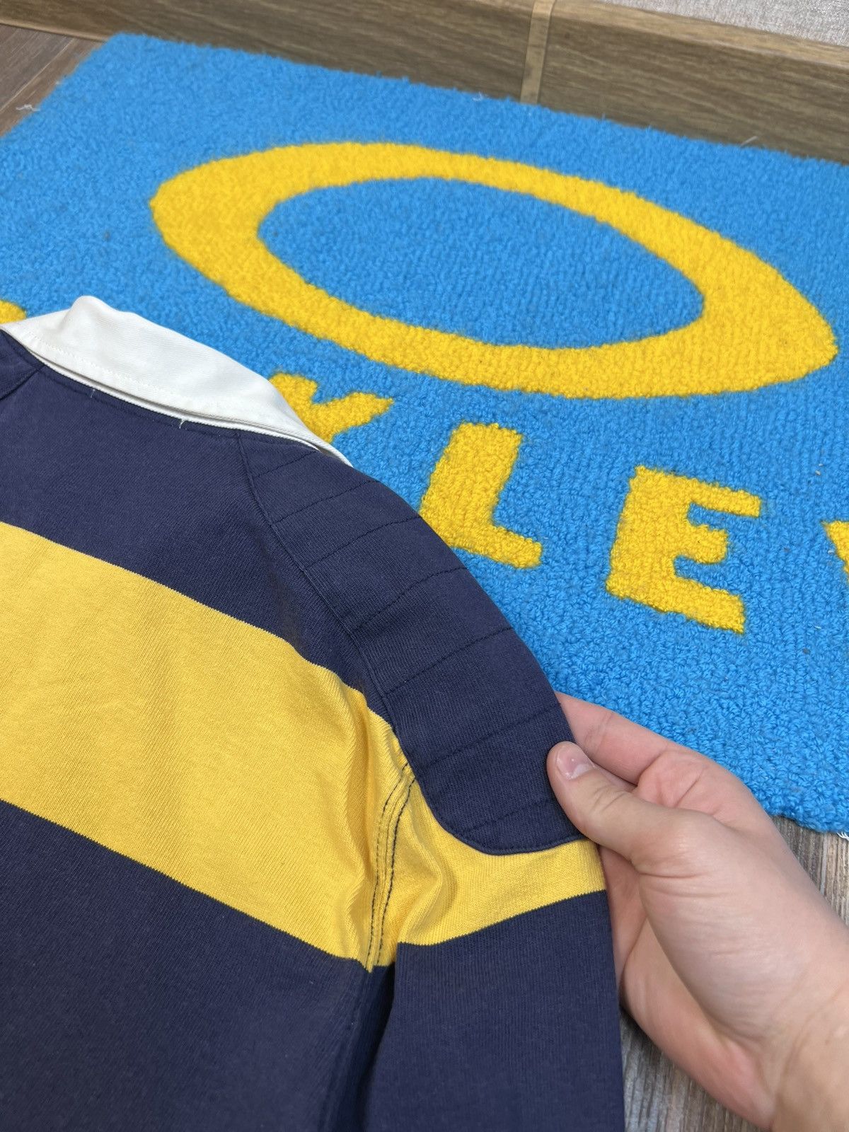 Polo Ralph Lauren × Rugby Ralph Lauren × Vintage Polo Ralph Lauren Yellow Blue Rugby Polo Long Sleeve Shirt Size US S / EU 44-46 / 1 - 11 Thumbnail