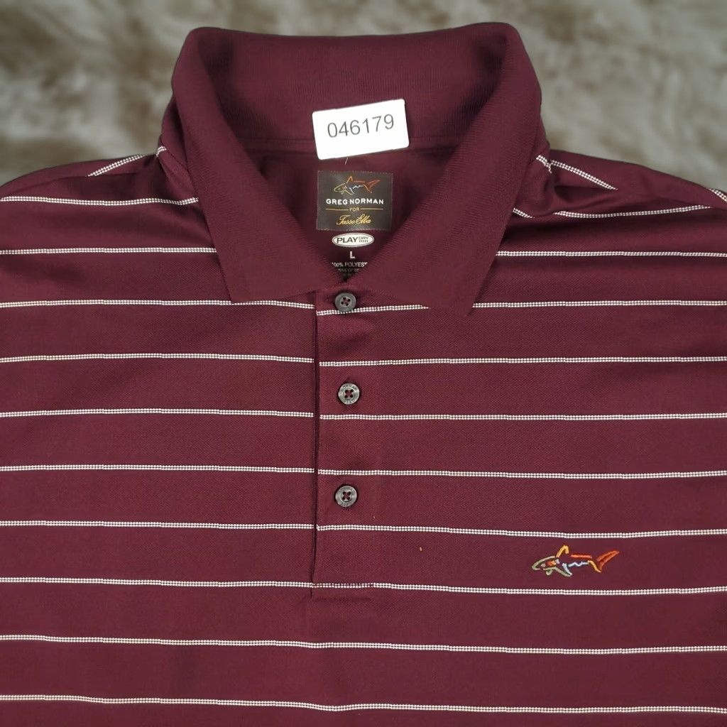 Vintage Greg Norman Polo Shirt Mens Large Red Striped Shark Casual Short Sleeve Shirt Size US L / EU 52-54 / 3 - 1 Thumbnail