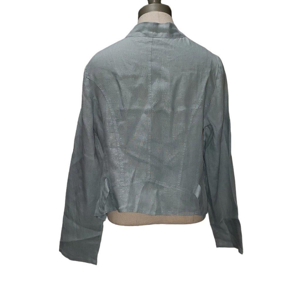 Designer CT480a Soft Surroundings Open Mint Green Linen Cardigan M Size M / US 6-8 / IT 42-44 - 3 Thumbnail