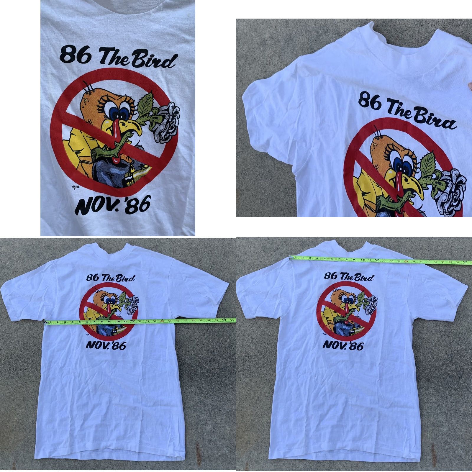 Hanes VINTAGE Hanes 86 The Bird Nov. ‘86 LET ‘EM GO! VICTIM CRIMINAL T Shirt M White 100% Cotton Short Sleeve Graphic Tee Mens Vintage 1980s Size US M / EU 48-50 / 2 - 8 Thumbnail