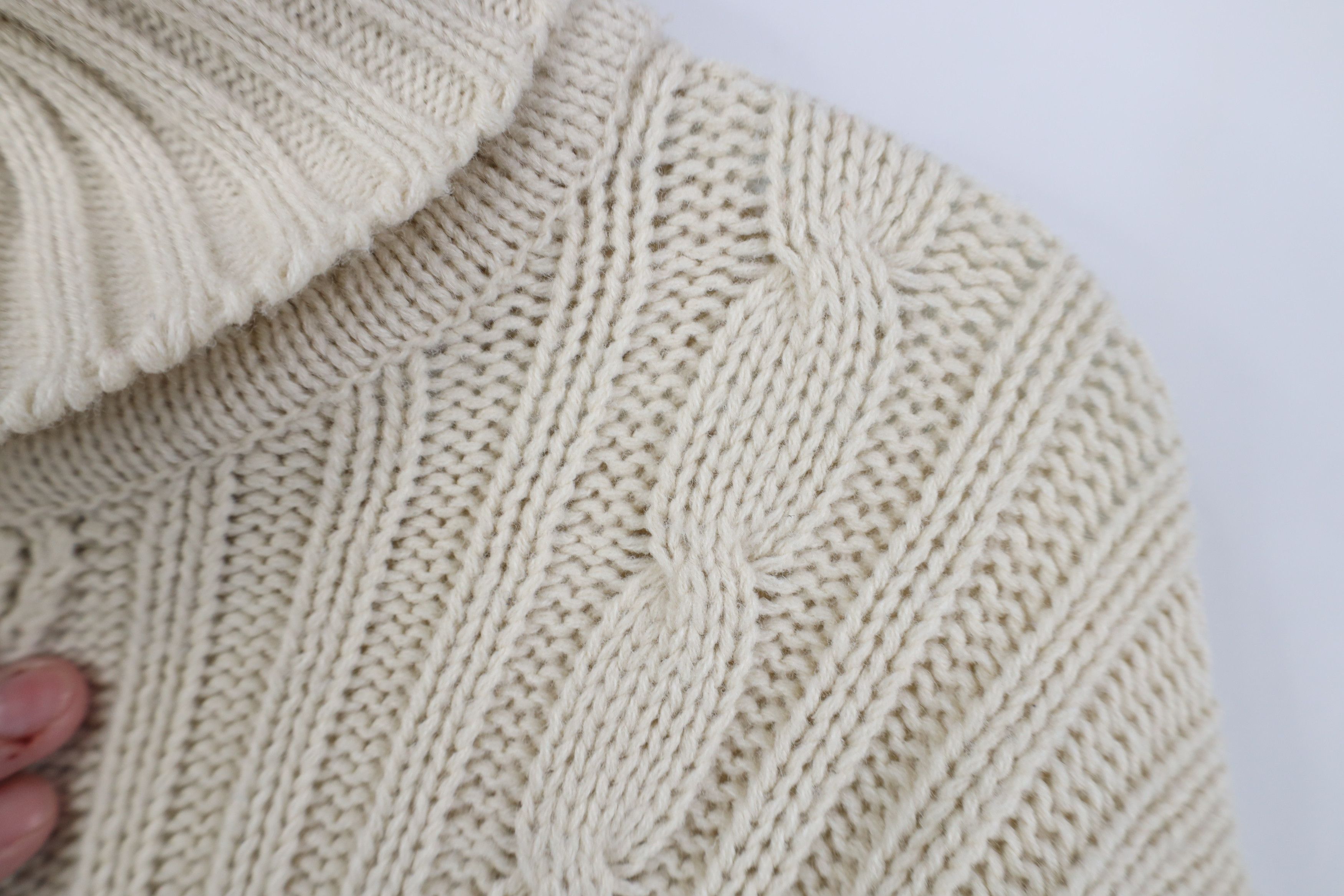 Vintage Vintage 70s Streetwear Knit Fisherman Turtleneck Sweater Size L / US 10 / IT 46 - 7 Thumbnail