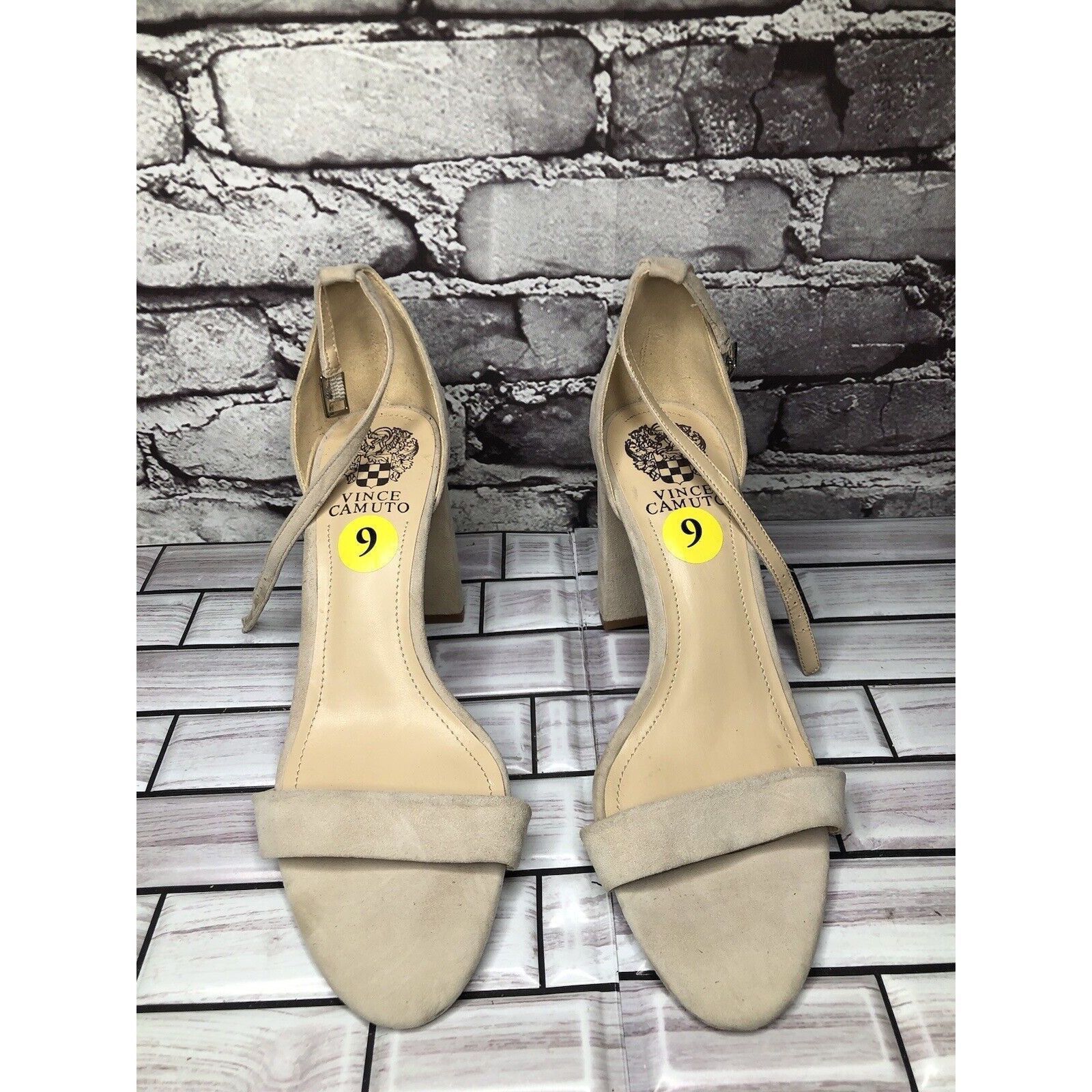 Vince Camuto Vince Camuto Malissa Beige Taupe Suede Ankle Strap Block Hee Size US 9 / IT 39 - 4 Thumbnail