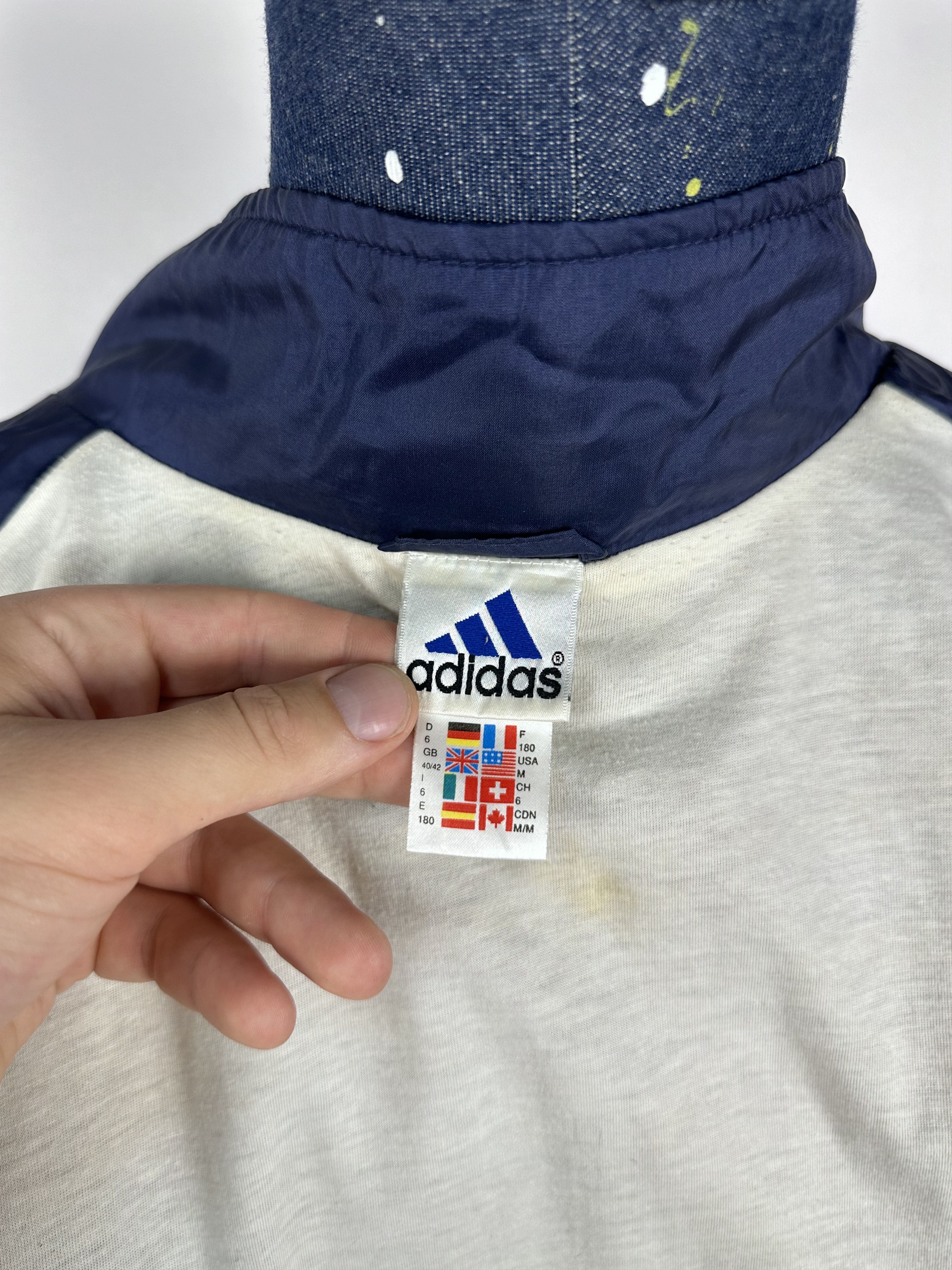 Adidas × Vintage Adidas Vintage 90s Blue Green Nylon Track Top Jacket Size M Size US M / EU 48-50 / 2 - 12 Thumbnail