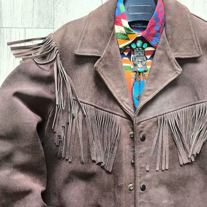 Other Suede western cowboy fringed leather jacket Size US L / EU 52-54 / 3 - 3 Thumbnail