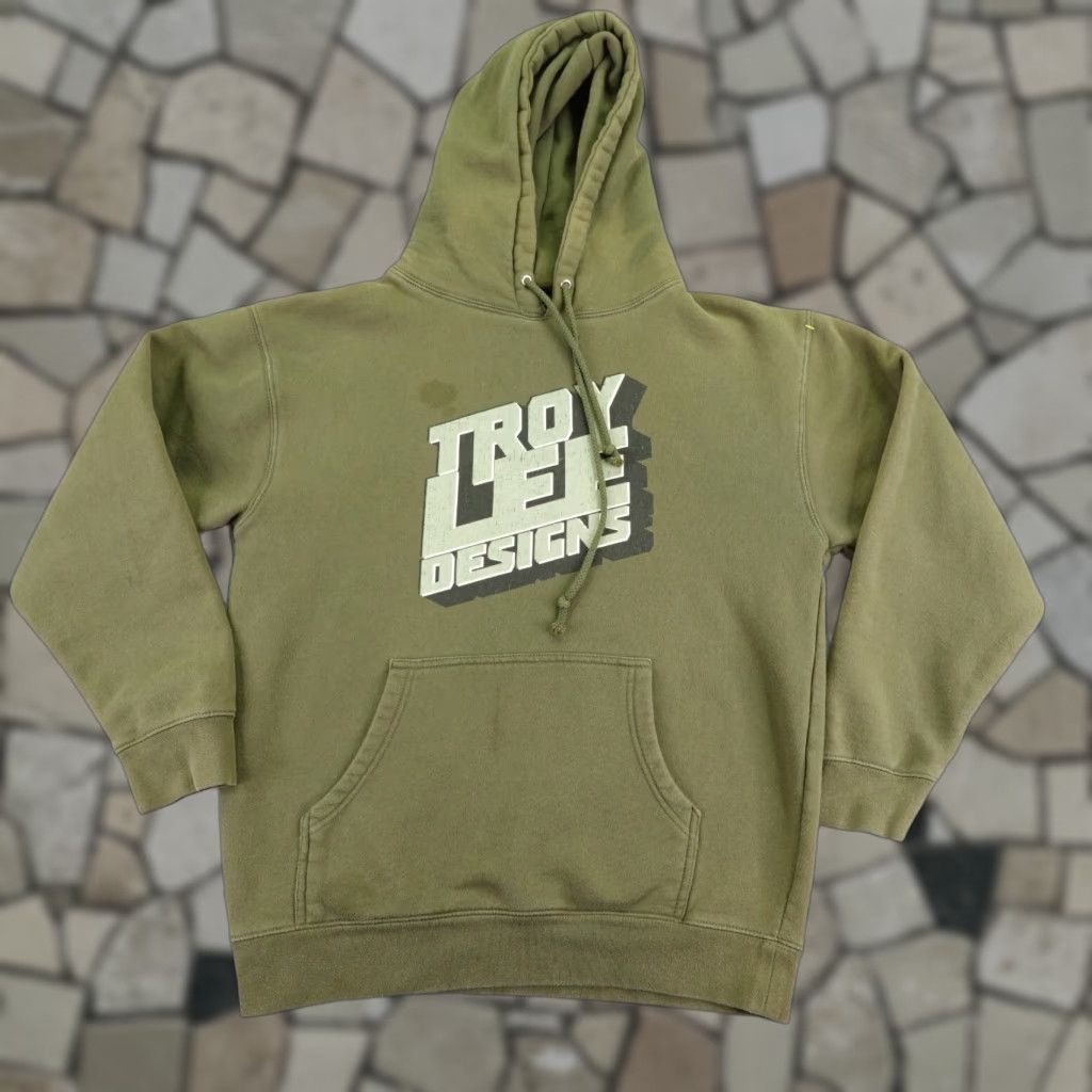Vintage Troy Lee Designs Hoodie Mens M Green Pullover Racing Motocross Sweatshirt Size US M / EU 48-50 / 2 - 1 Thumbnail