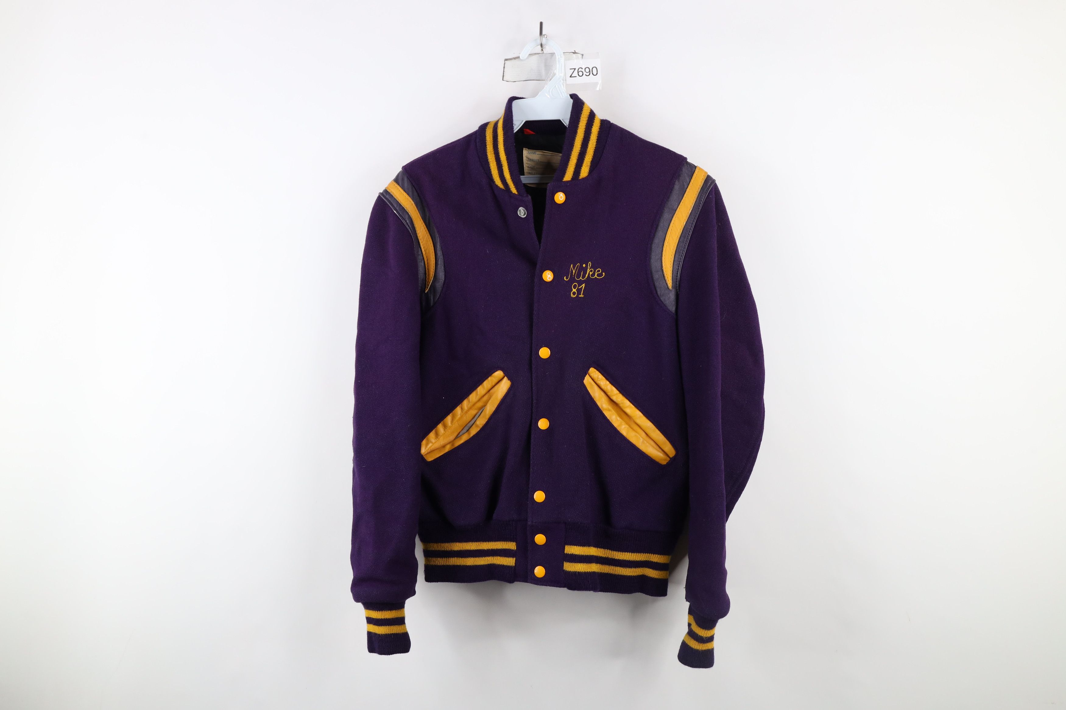 Vintage Vintage 80s Chainstitch Eagle Wool Leather Varsity Jacket Size US L / EU 52-54 / 3 - 1 Thumbnail