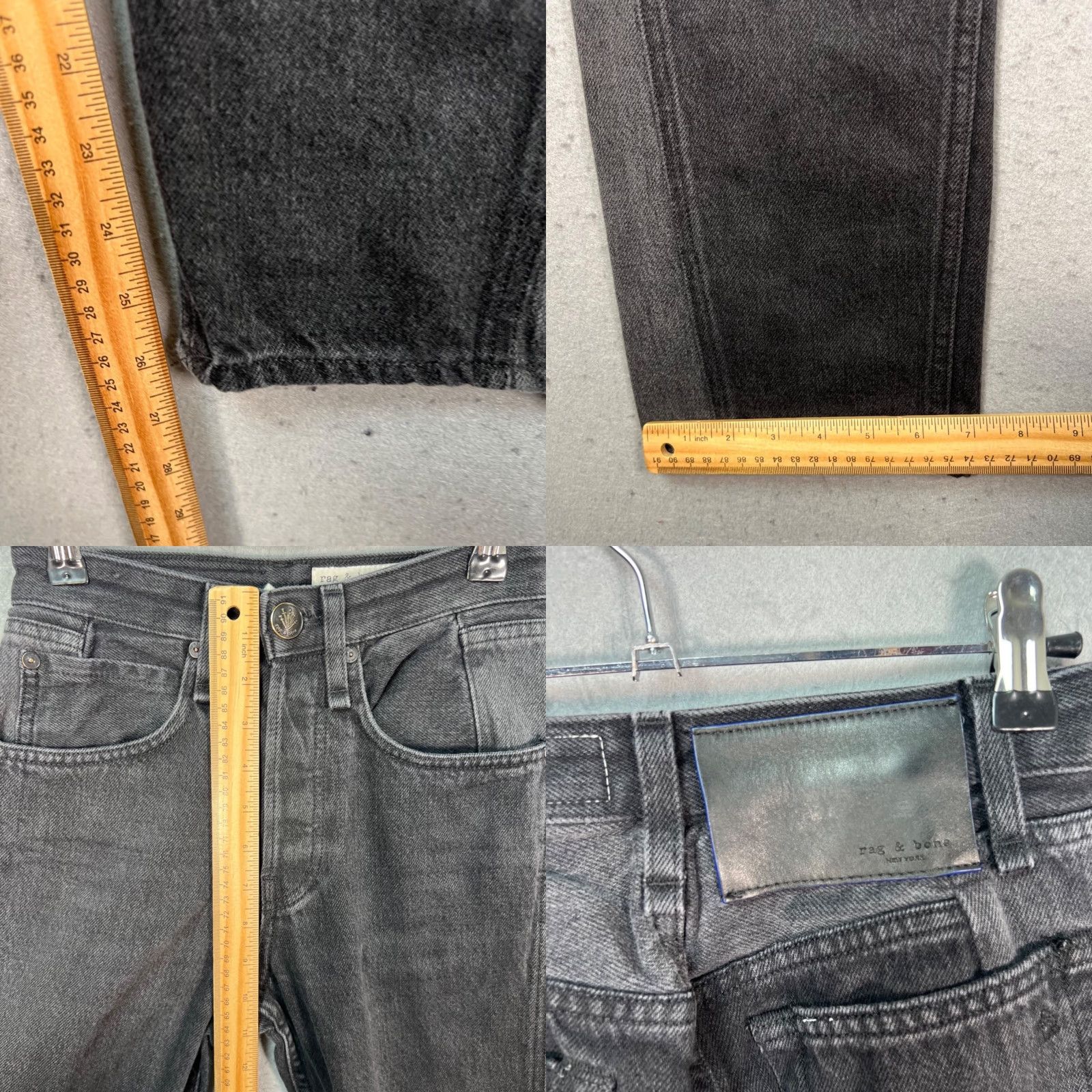Rag & Bone Rag & Bone Womens Size 23 Maya High-Rise Straight Jeans Two Tone Black Denim Size 40" / US 18 - 8 Thumbnail