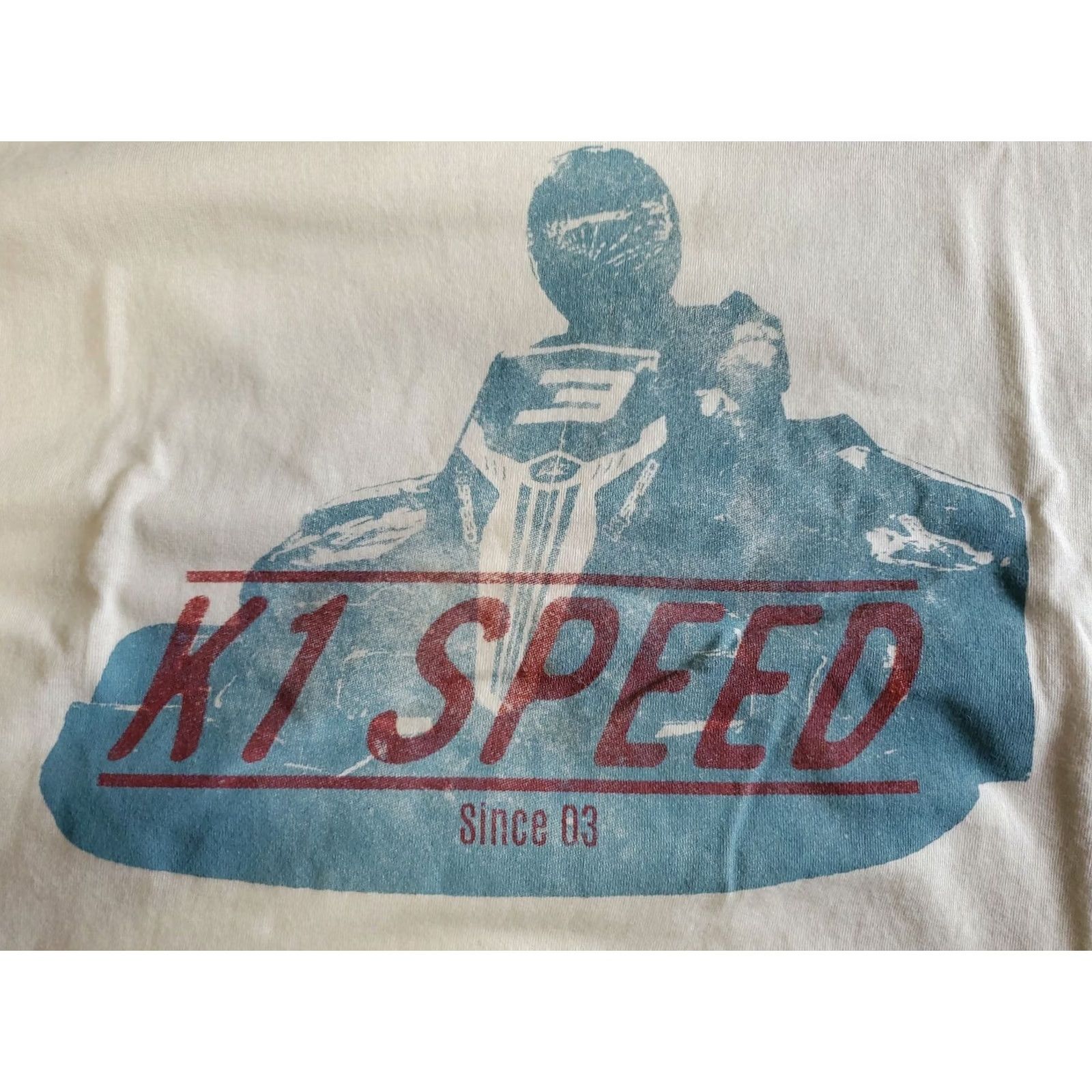 Speedo K1 SPEED RACING Short Sleeve Tshirt Sz Medium Man Cream Graphic Print Crew Neck Classic Fit T-Shirt Size US M / EU 48-50 / 2 - 4 Thumbnail