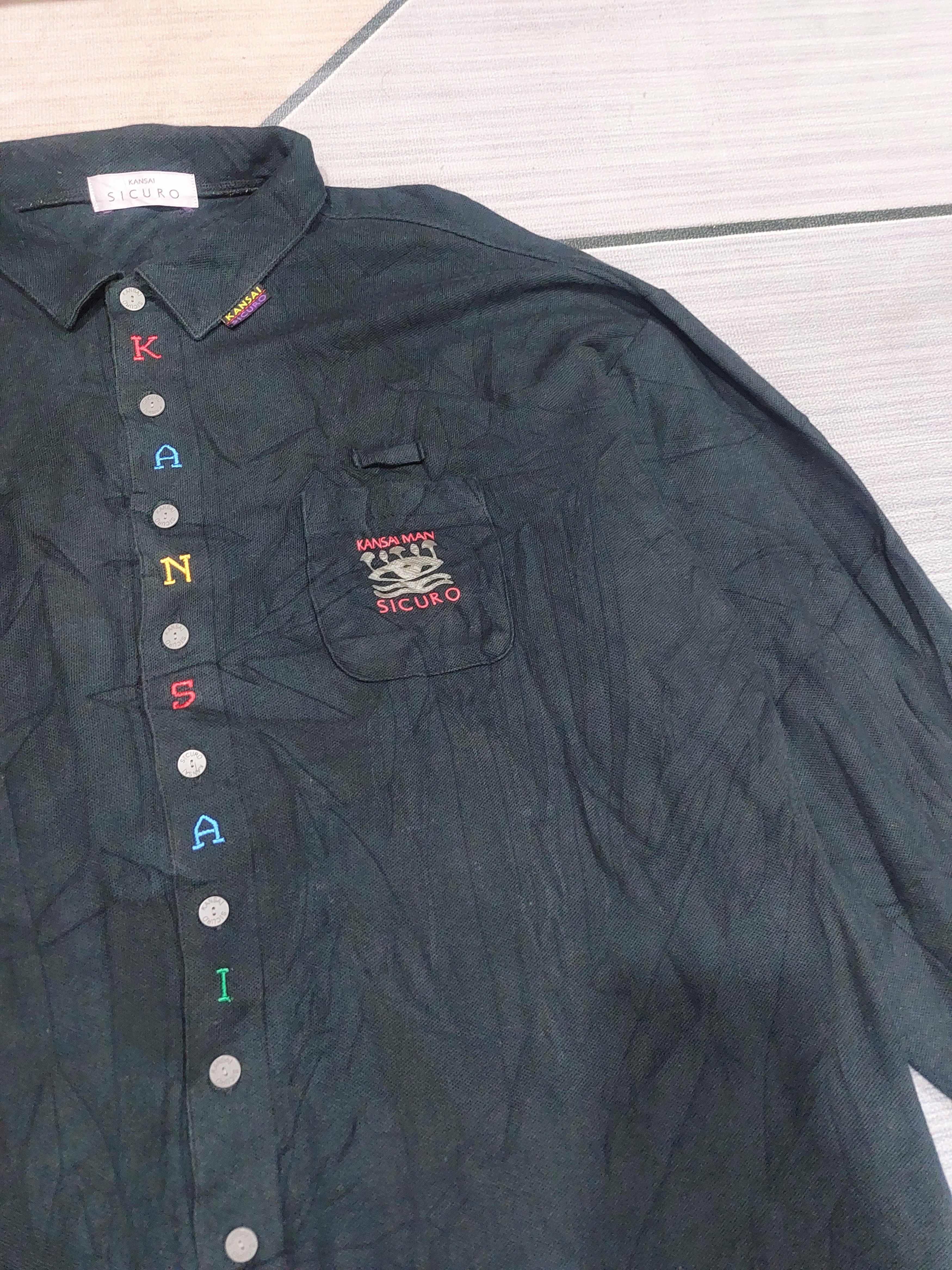Designer × Japanese Brand × Kansai Yamamoto KANSAI SICURO LONG SLEEVE POLO BUTTON UP Size US XL / EU 56 / 4 - 5 Thumbnail