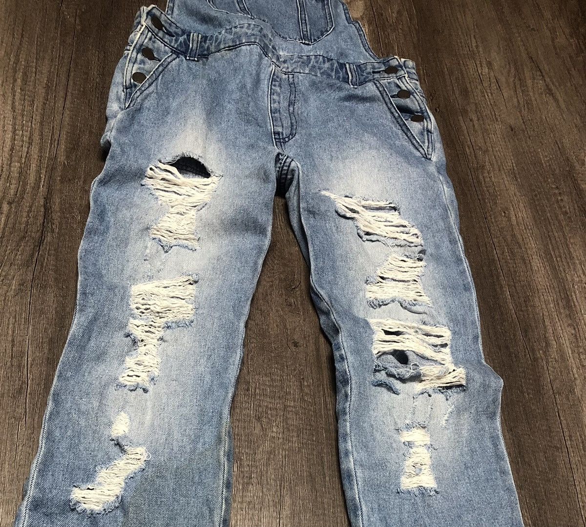 GU × Japanese Brand GU OVERALL DISTRESSED DENIM UNISEX Size US 32 / EU 48 - 3 Thumbnail