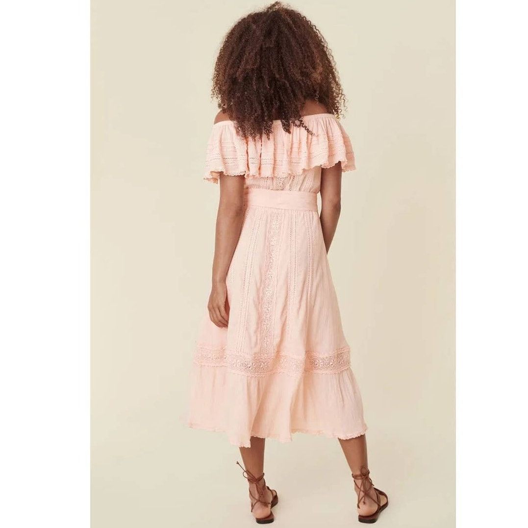 Free People New Spell Cassie Off The Shoulder Lace Gown $299 XS Pink Size XS / US 0-2 / IT 36-38 - 7 Thumbnail