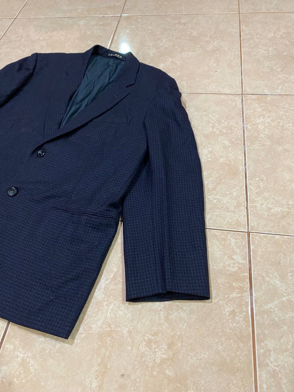 Japanese Brand Vintage 80s Mezaki Wool Checker Blazer Size US M / EU 48-50 / 2 - 2 Thumbnail