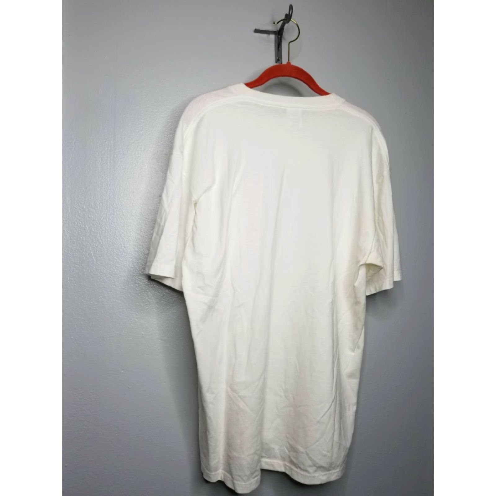 Jerzees VINTAGE Jerzees T-Shirt Mens XL Christmas Angel Puff Paint 3-D Distressed White Cotton Graphic Print Cat 90s Holiday USA Art Size US XL / EU 56 / 4 - 3 Thumbnail