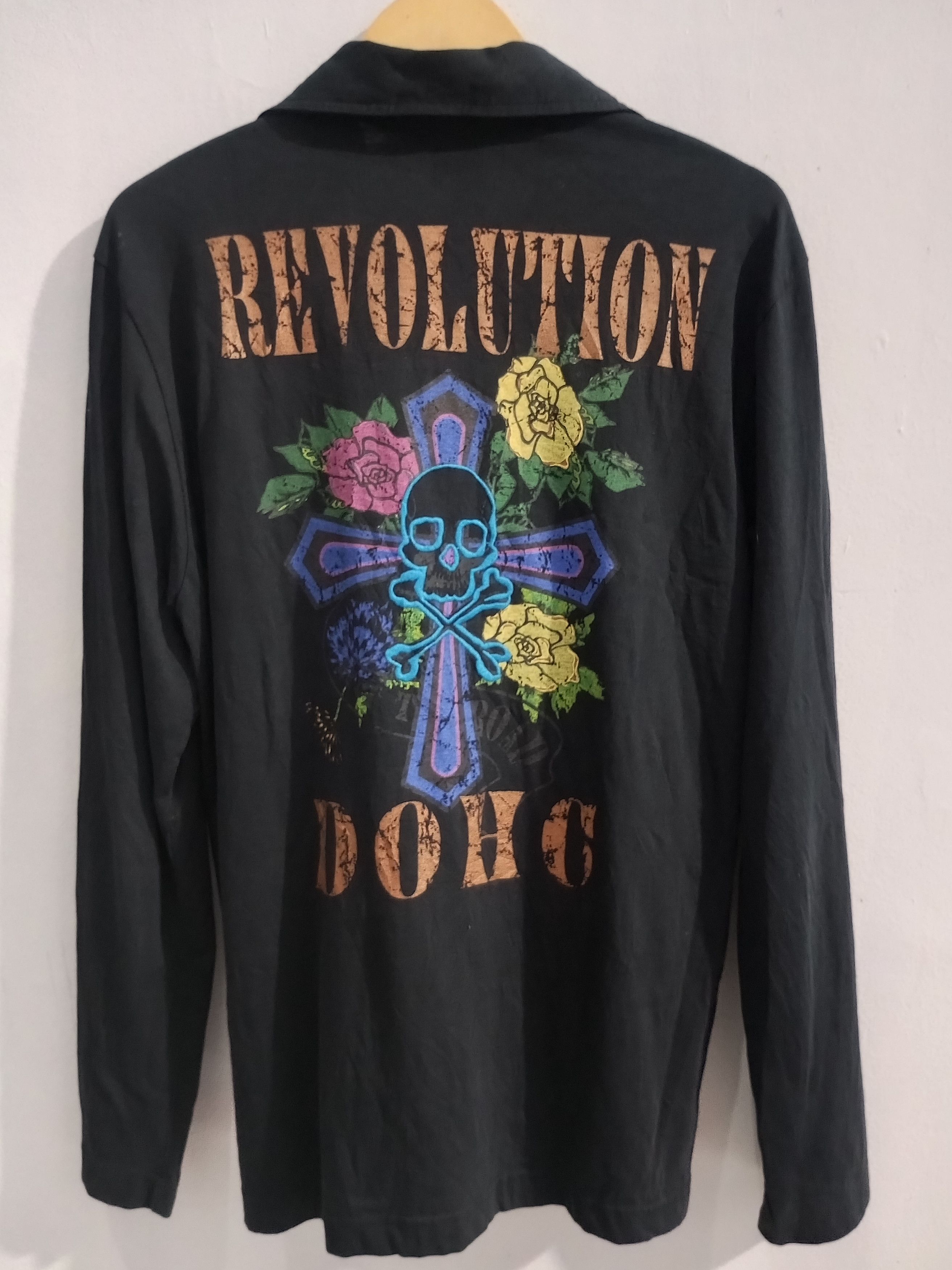 Japanese Brand DOHC Revolution cross n skull polo long sleeve Size US L / EU 52-54 / 3 - 1 Thumbnail