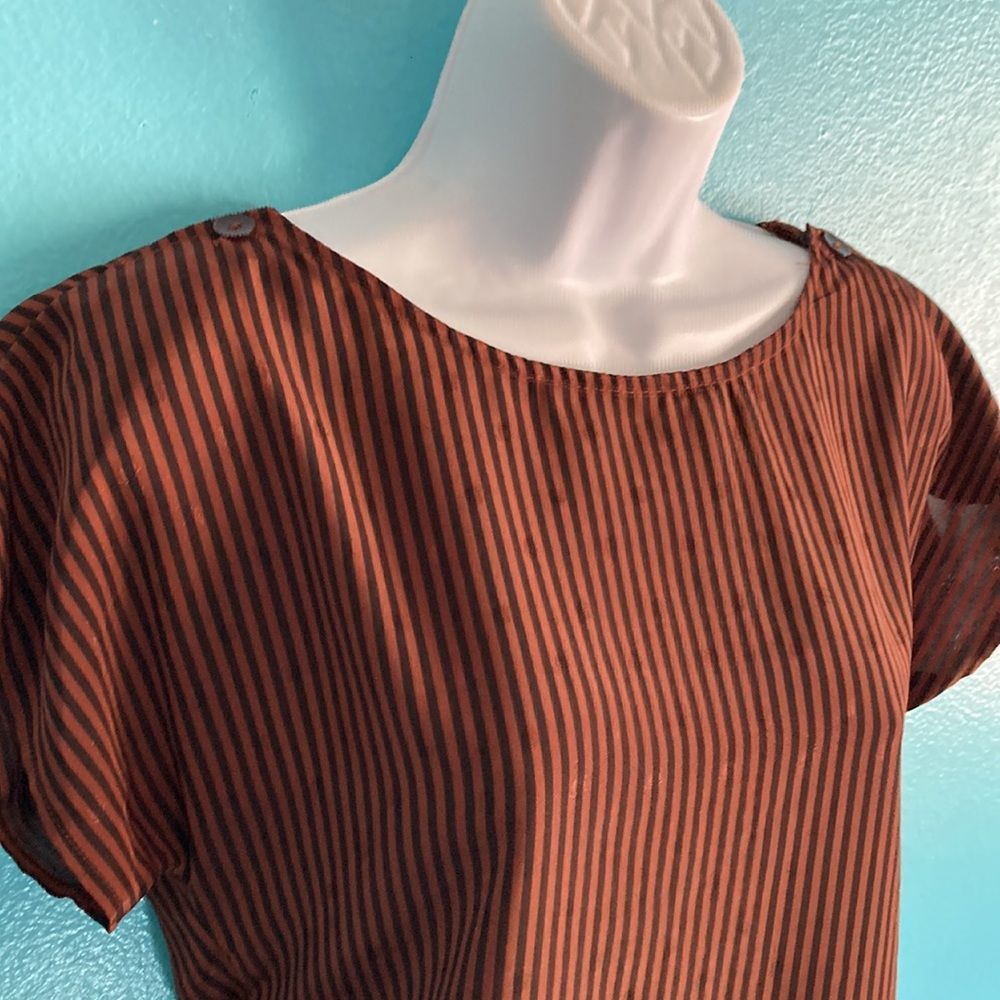 Vintage Jonathan Martin Vintage Brown Striped Blouse Size S Size S / US 4 / IT 40 - 7 Thumbnail
